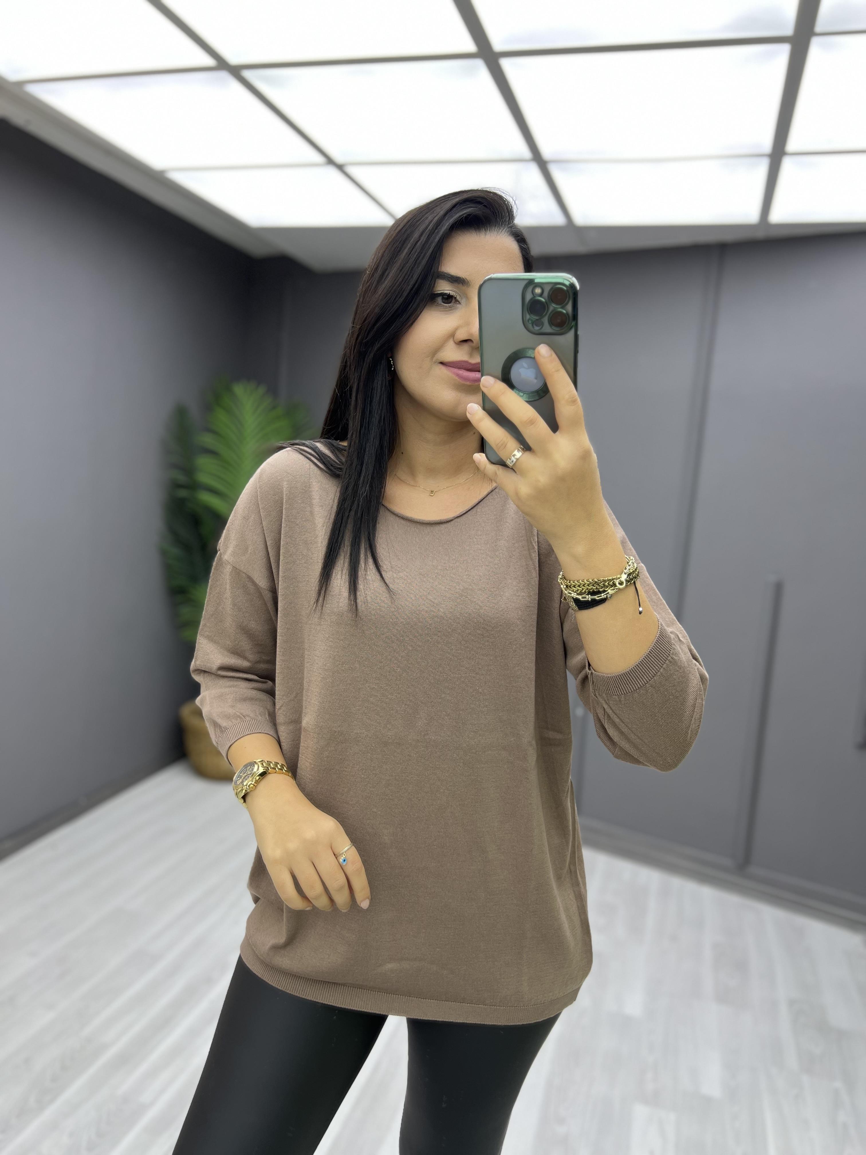 Pamuk Salaş Bluz Vizon