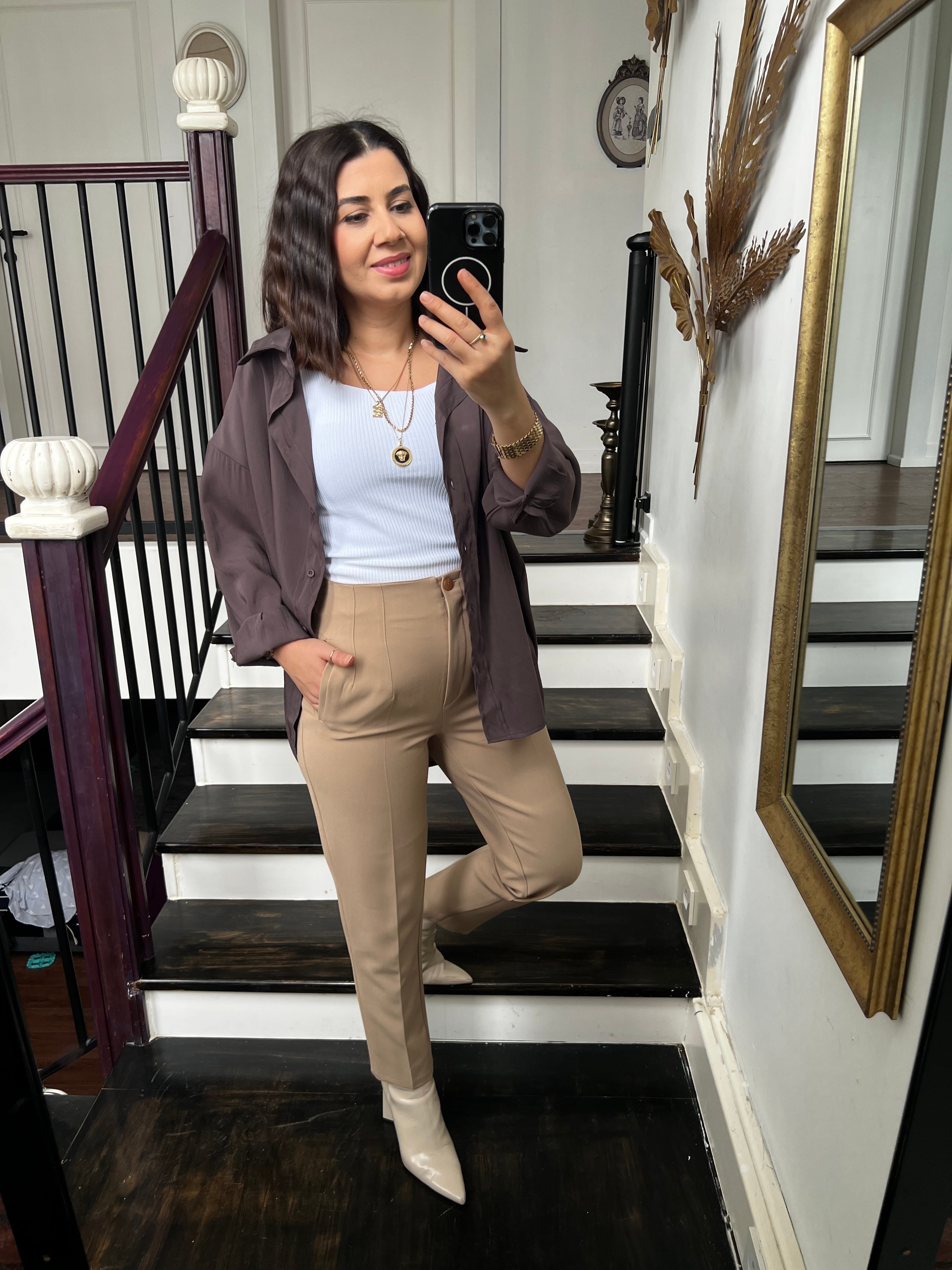 Pensli Kalem Pantolon Vizon