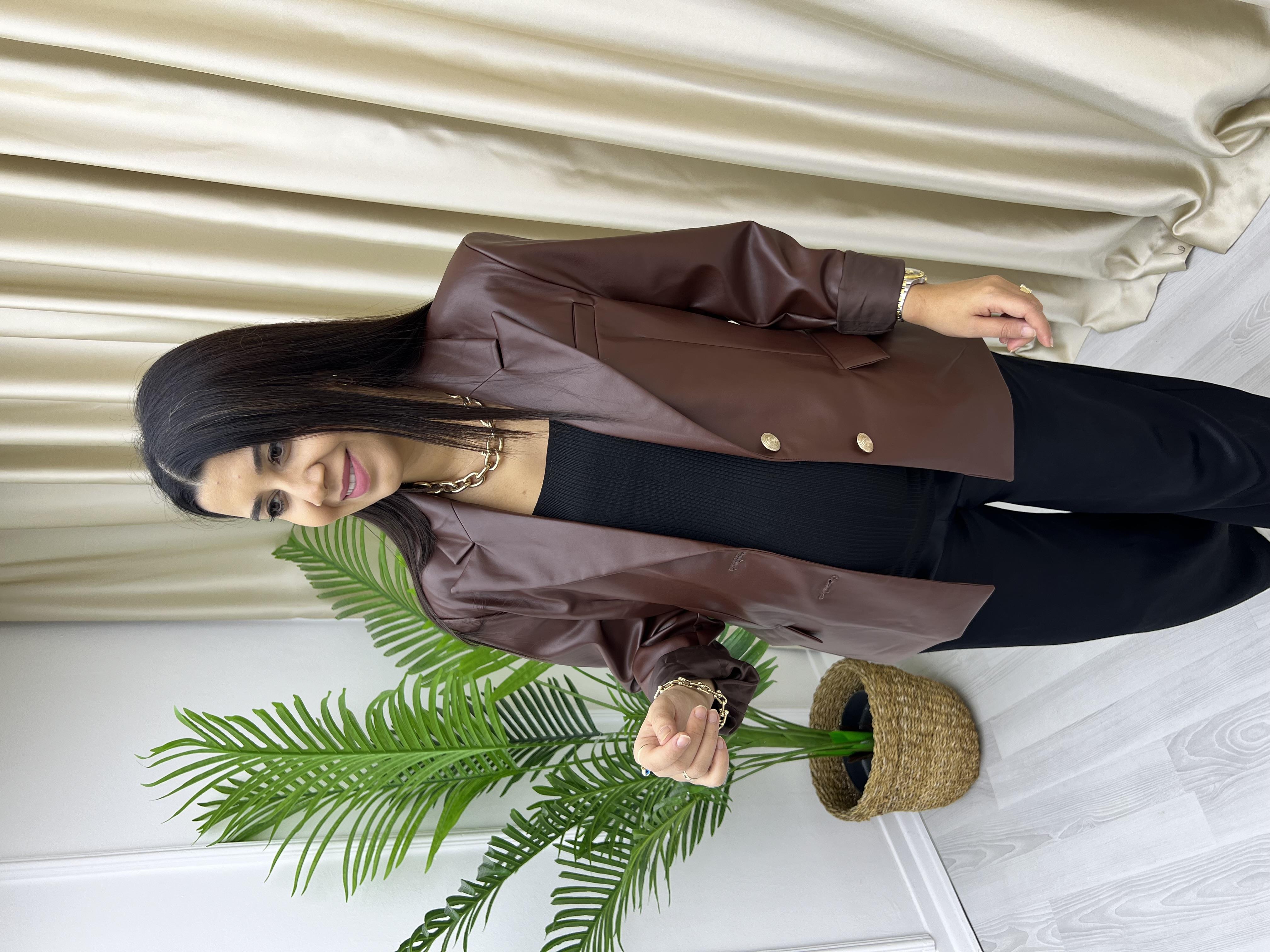 Premium Deri Blaze Ceket Bordo
