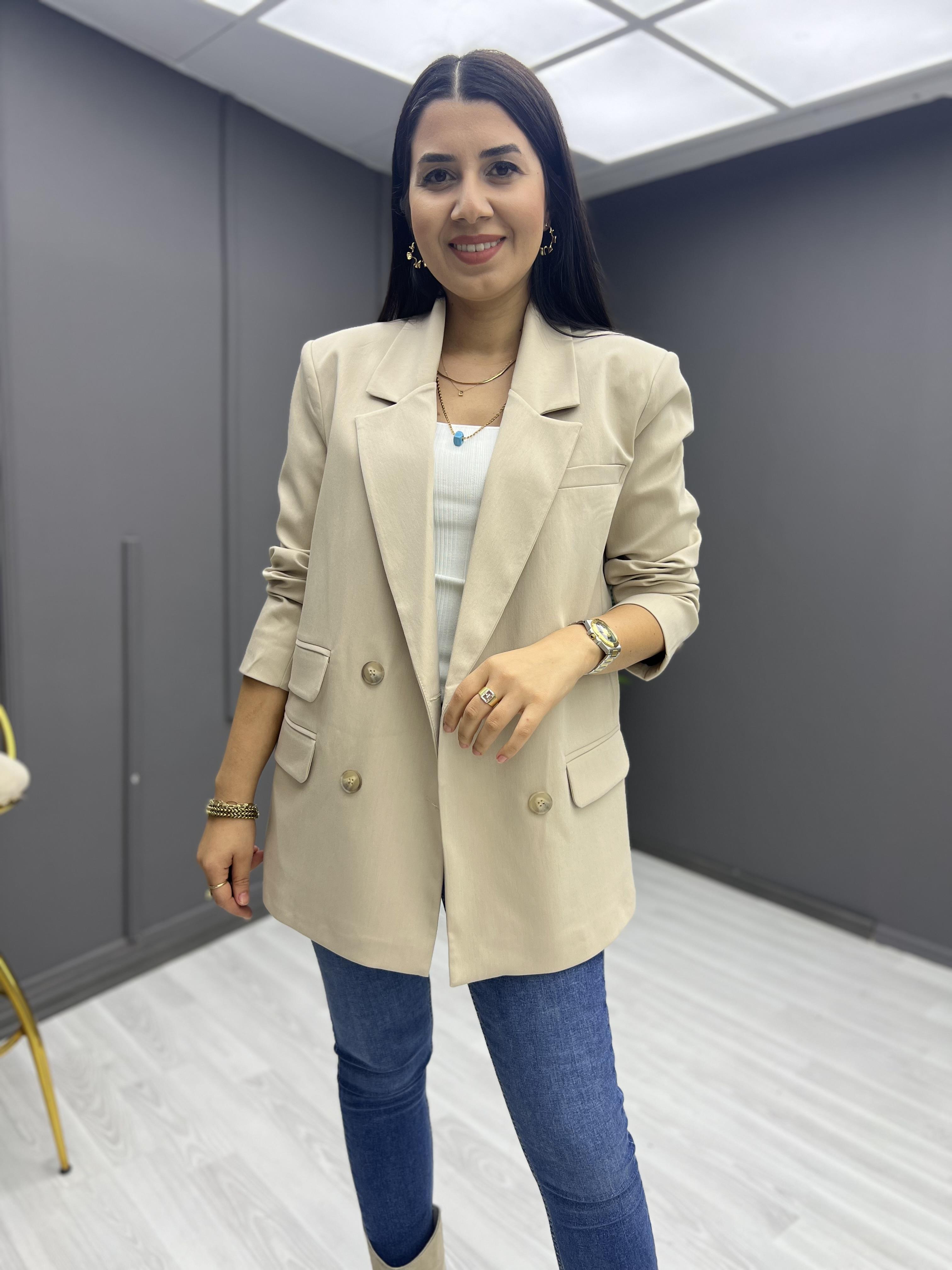 Premium Oversize Ceket Taş