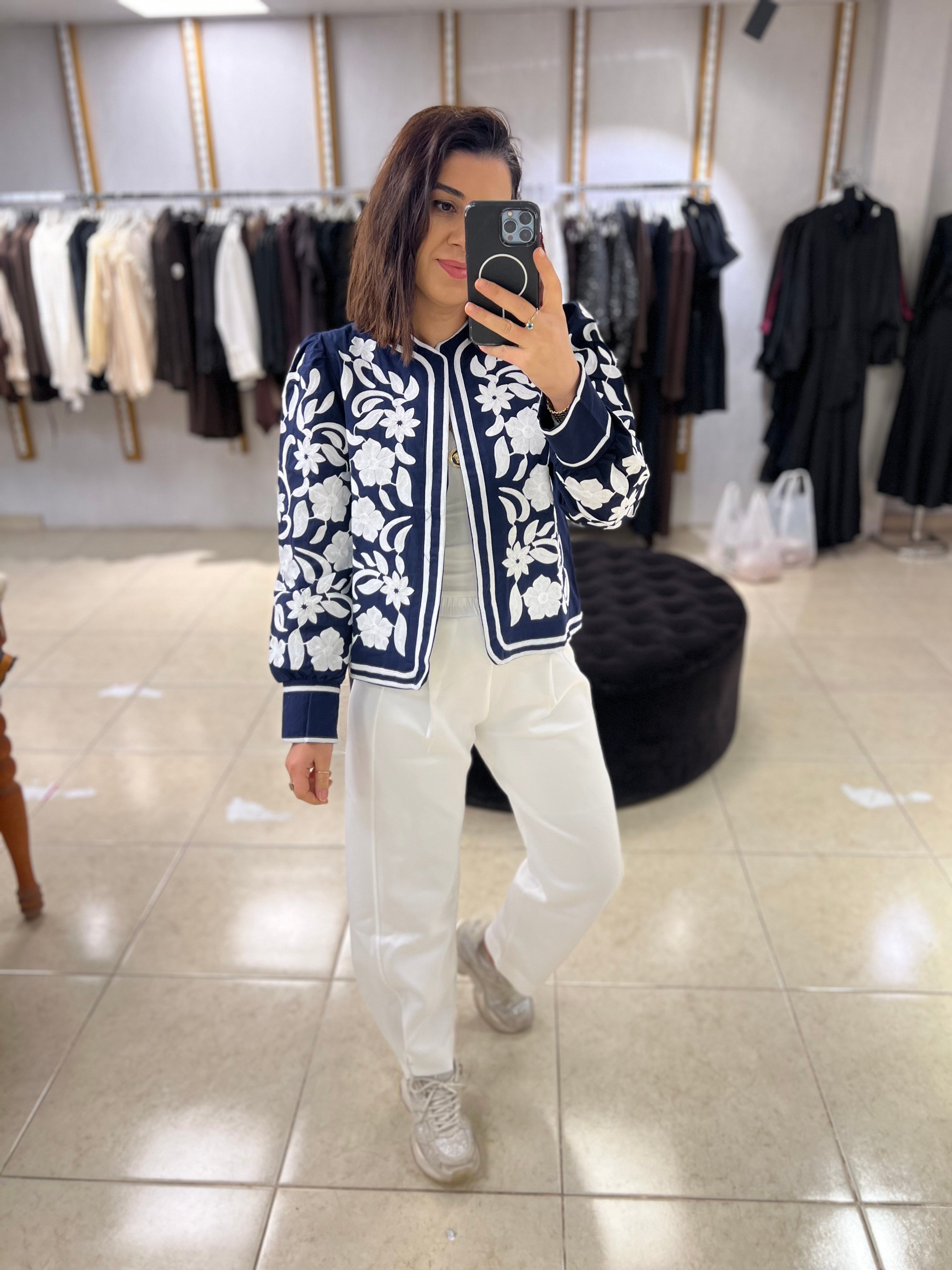 Scuba Paça Düğmeli Pantolon Beyaz