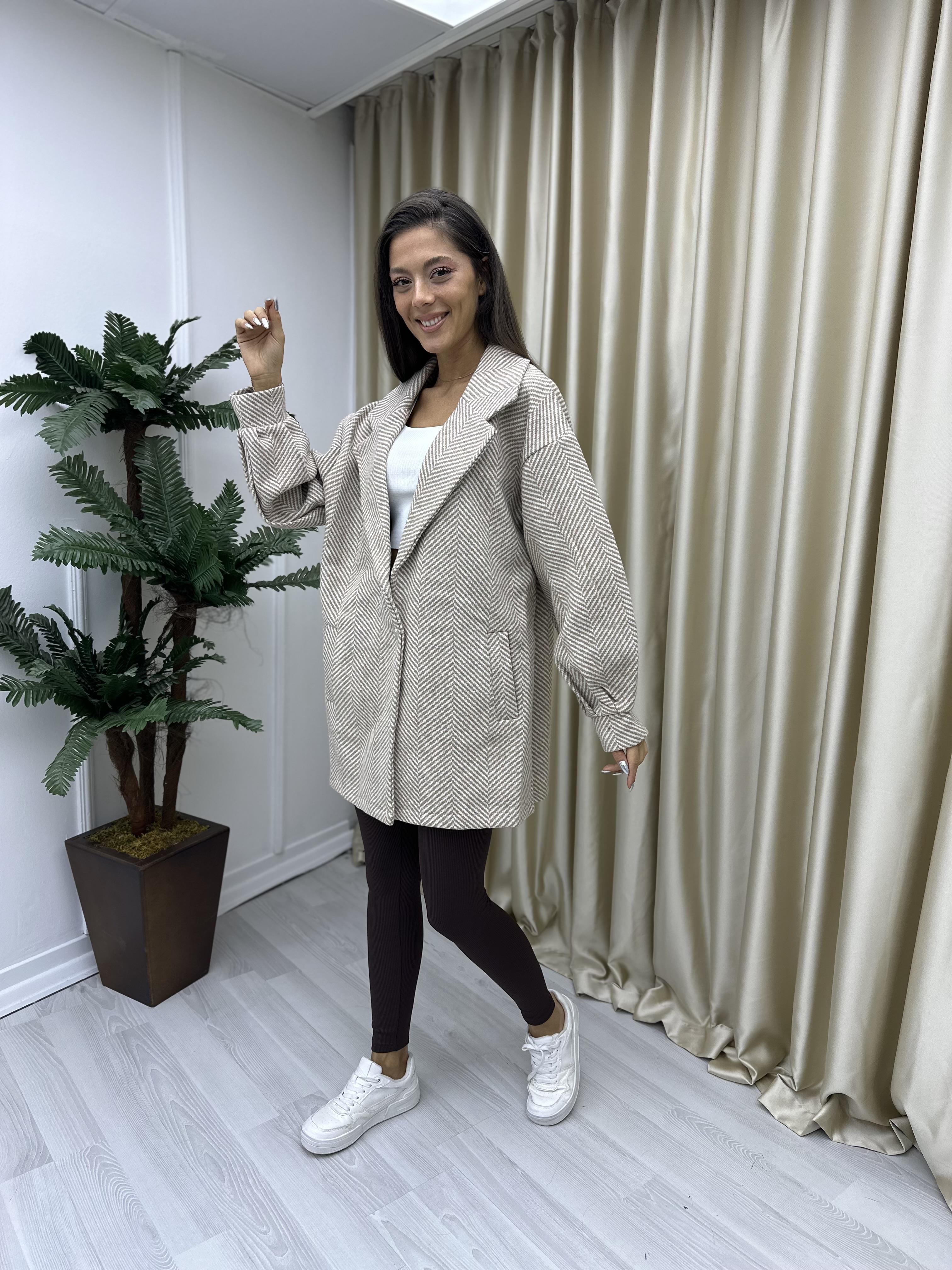 Tek Düğme Balıksırtı Kaban Bej