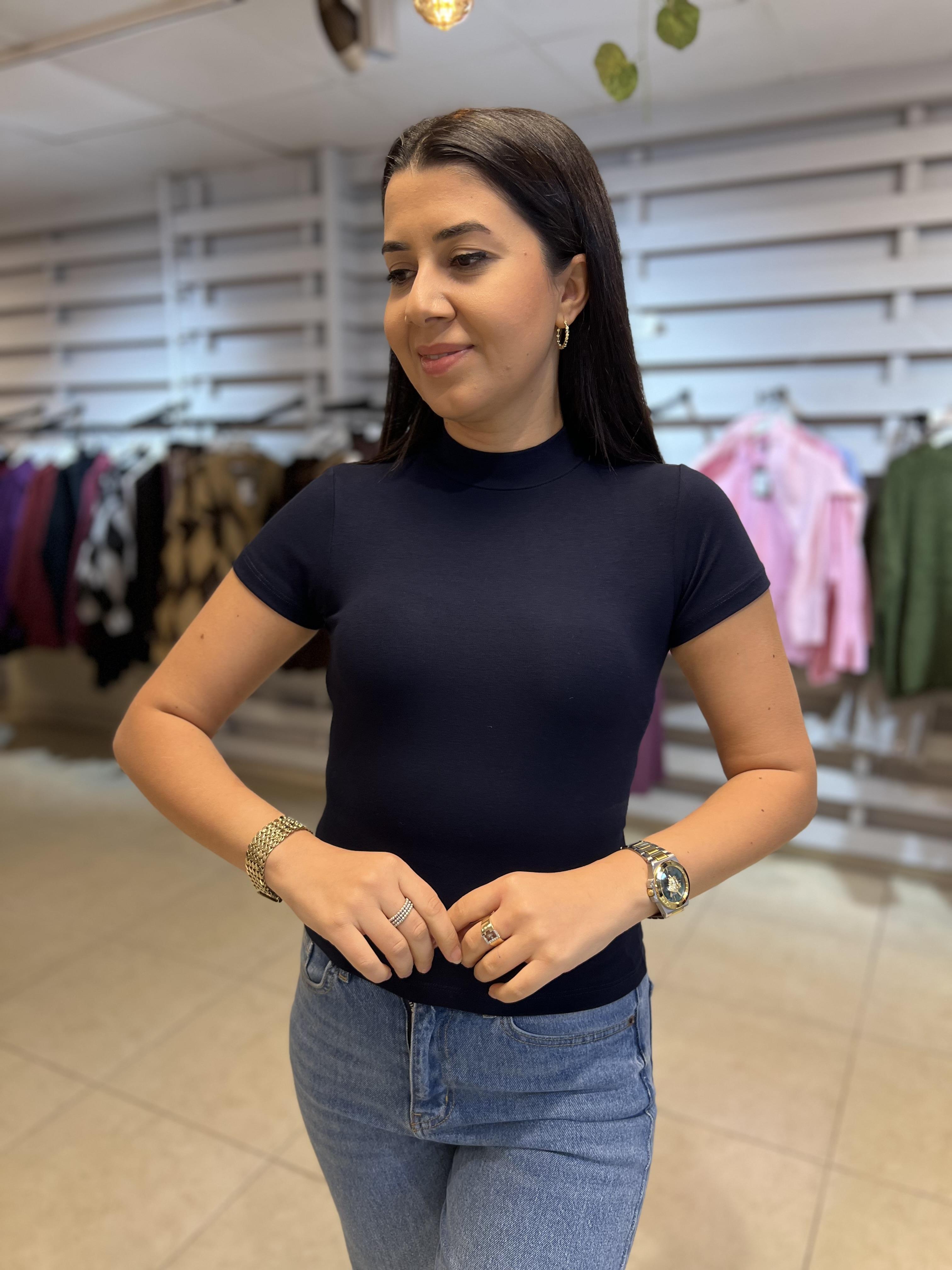 Yarım Balıkçı Bluz Lacivert