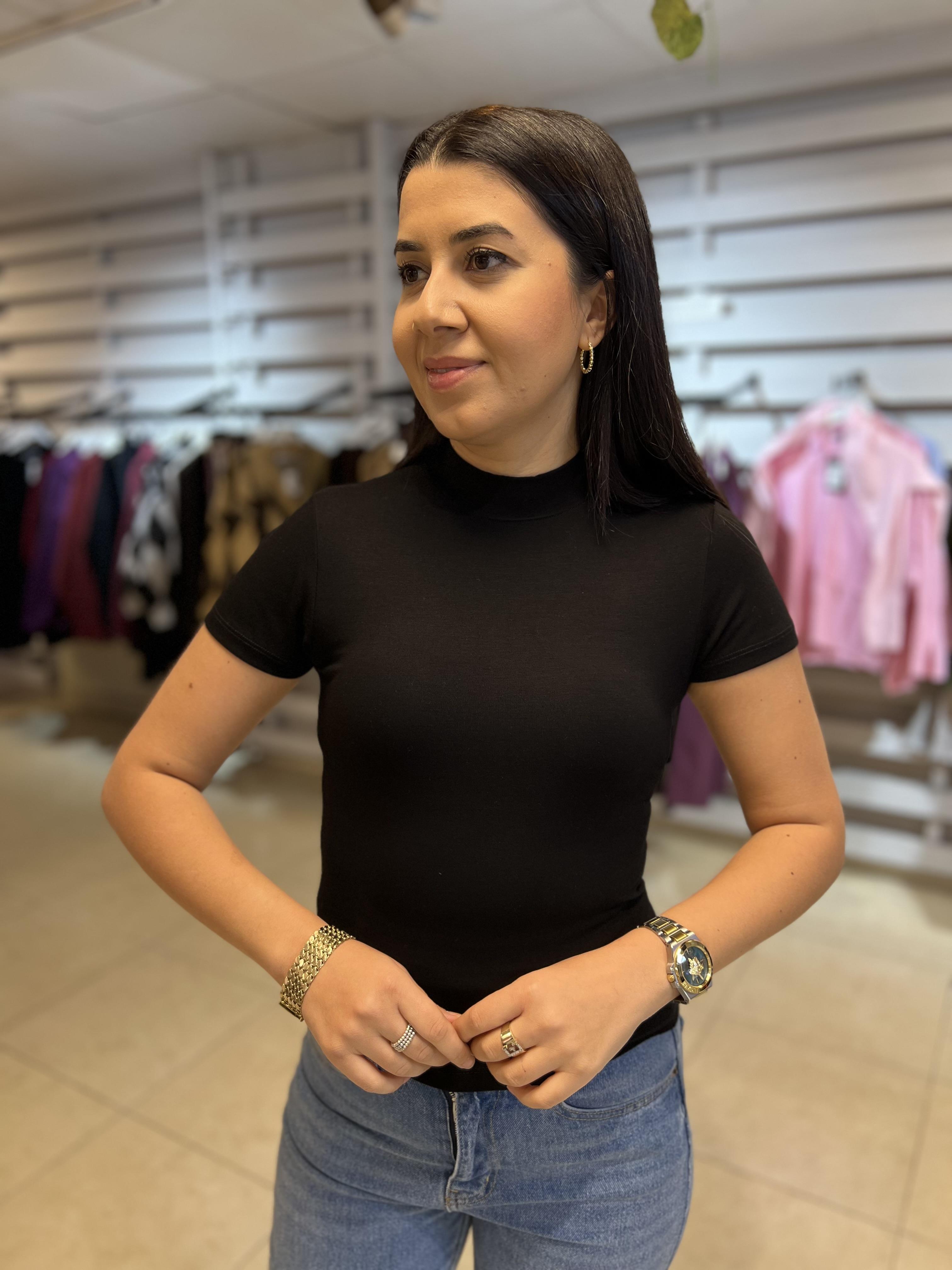 Yarım Balıkçı Bluz Siyah