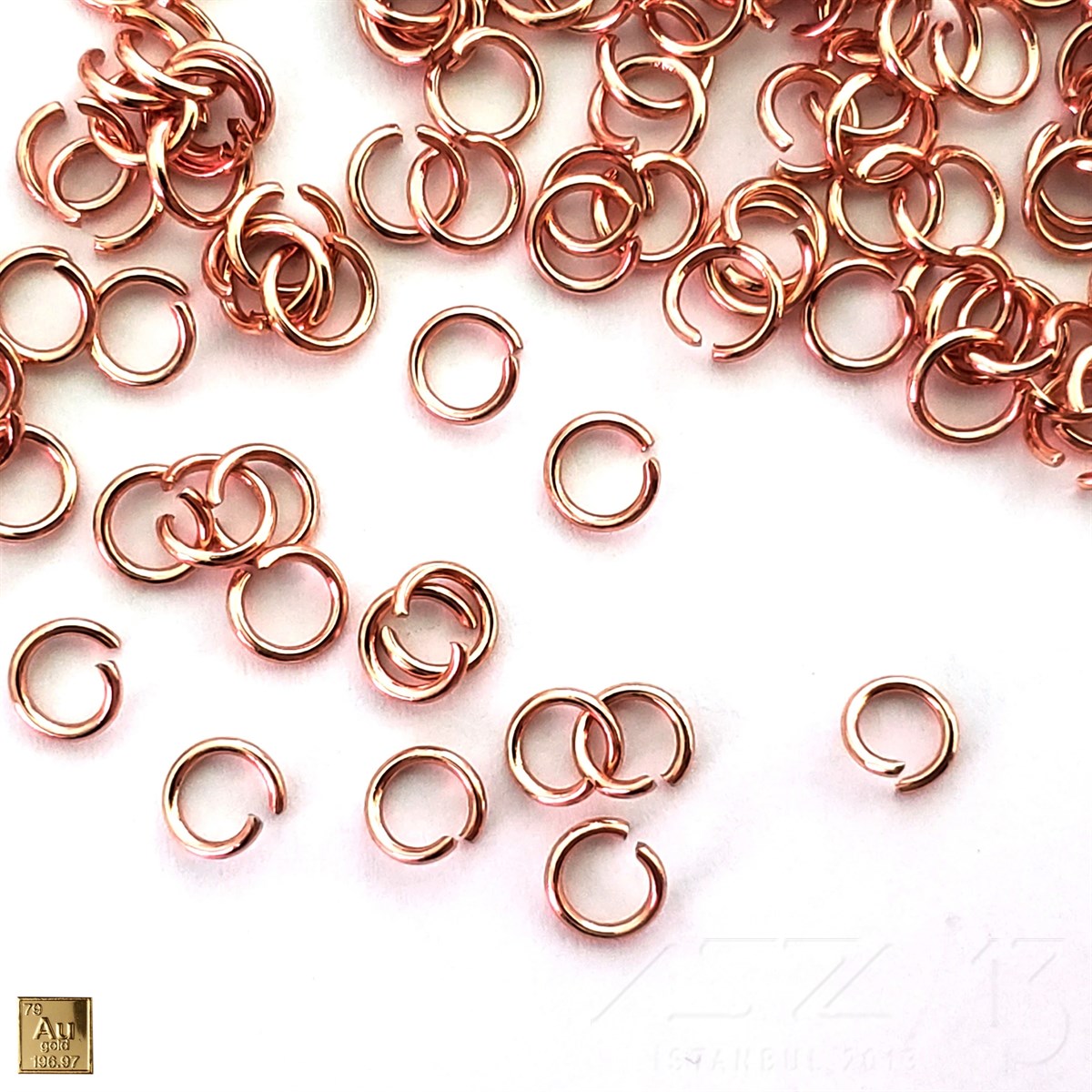 Halka - Açık - Gerçek Rose Altın Kaplama - 2,0 mm İç Çap- 100 Adet