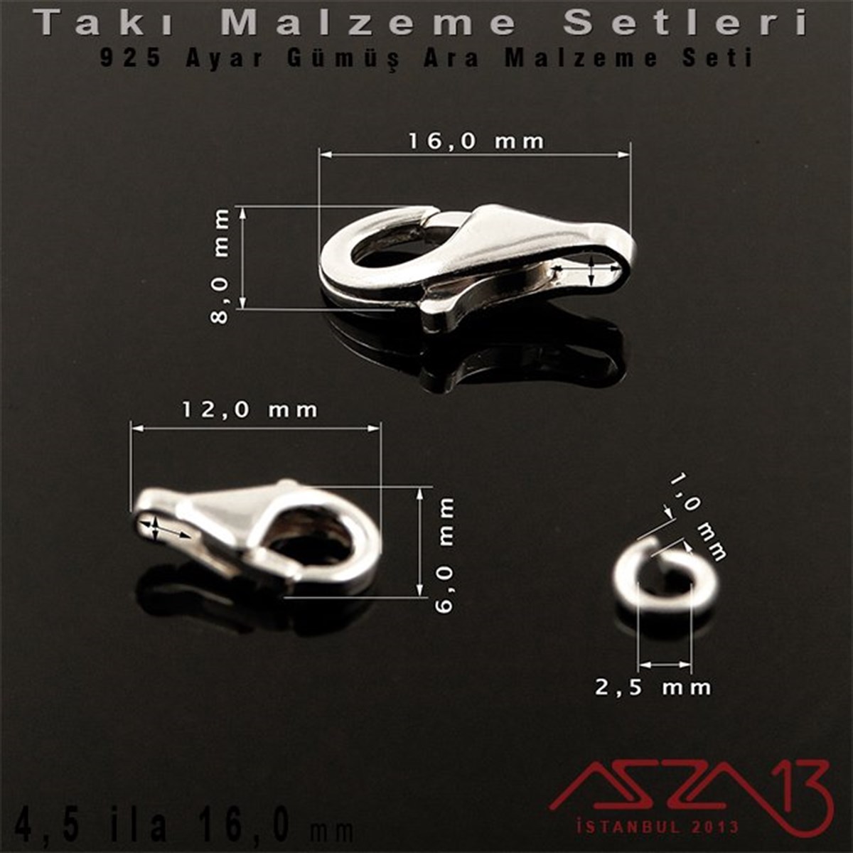 925 K - Gümüş Kilit ve Halka Seti / 3,28 Gram