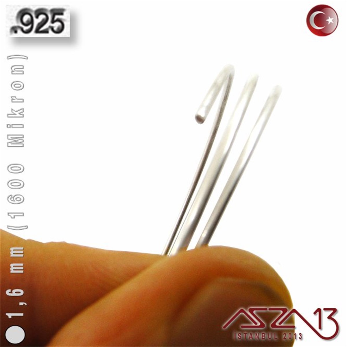 925 Ayar - 1,6 mm (1600 Mikron) - Yuvarlak Gümüş Tel / 50 Santimetre