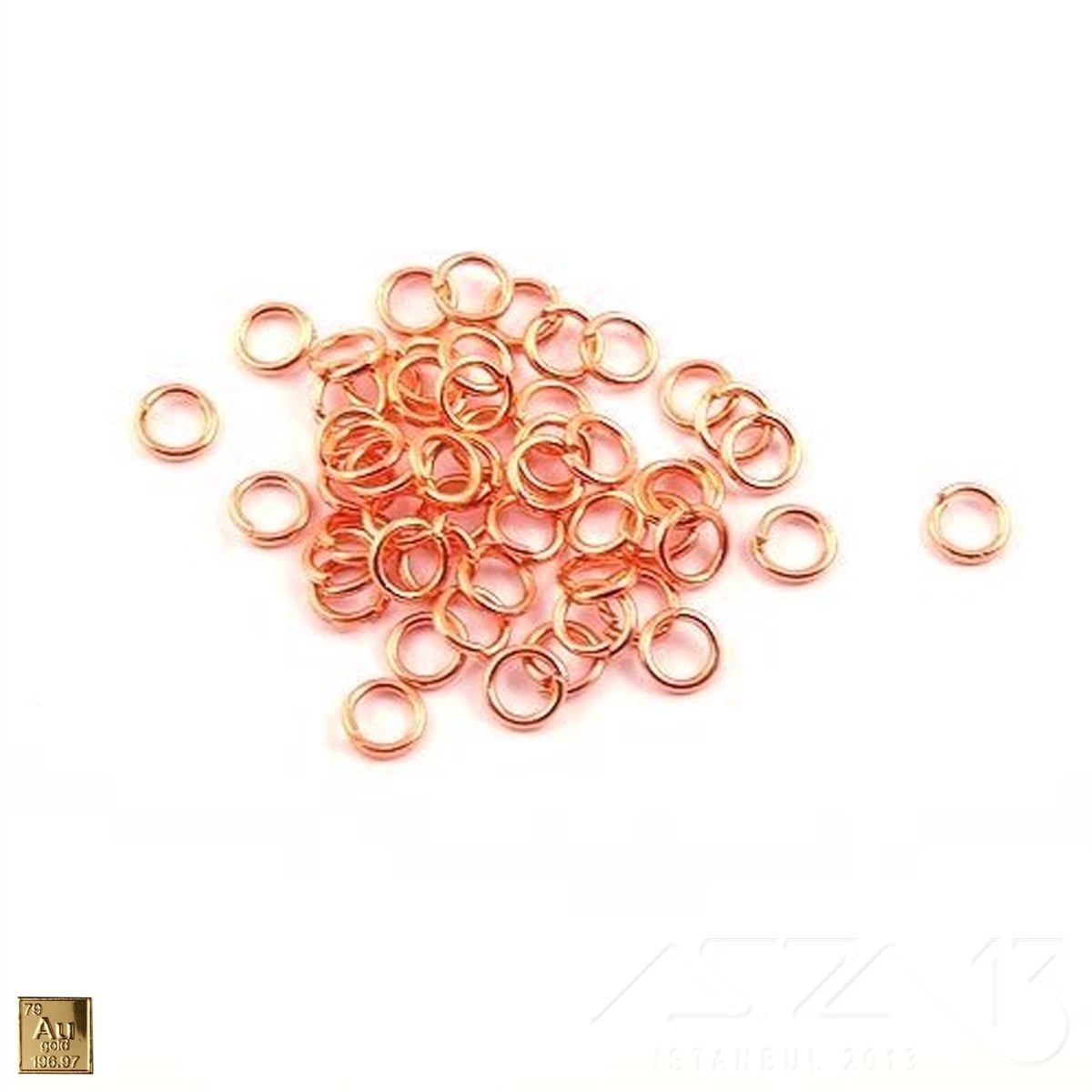 Halka - Açık - Gerçek Rose Altın Kaplama - 3,0 mm İç Çap- 100 Adet