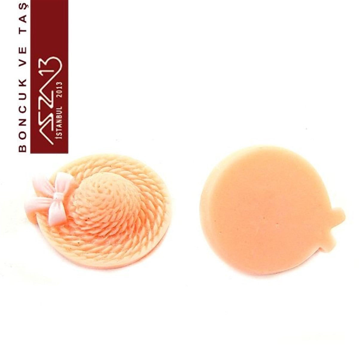 Akrilik, Açık Pembe Renk, 20x22 mm, Şapka Figürlü Yapıştırma Akrilik Taş / Paket İçeriği 1 Adet