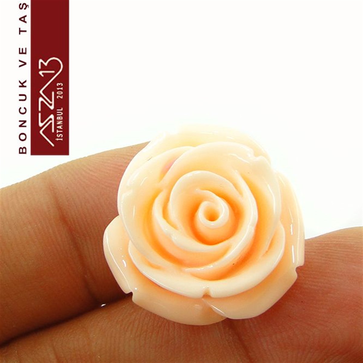 Pembe-Sarı Gül, 23 mm, Delikli ve Yapıştırma Yüzeyli / Paket İçeriği 1 Adet