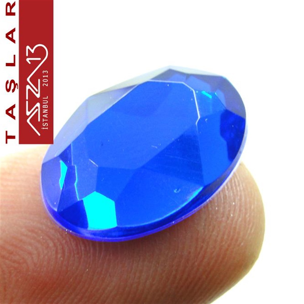 10 Adet 13x18 mm Gece Mavisi Renk Oval Akrilik Taş (6,6 gr)