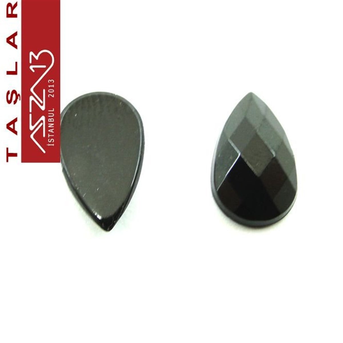 10 Adet 8x13 mm Siyah Renk Damla Akrilik Taş (7,6 gr)