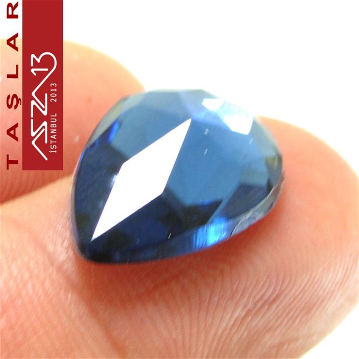 10 Adet 13x18 mm Safir Renk Damla Akrilik Taş (5 gr)