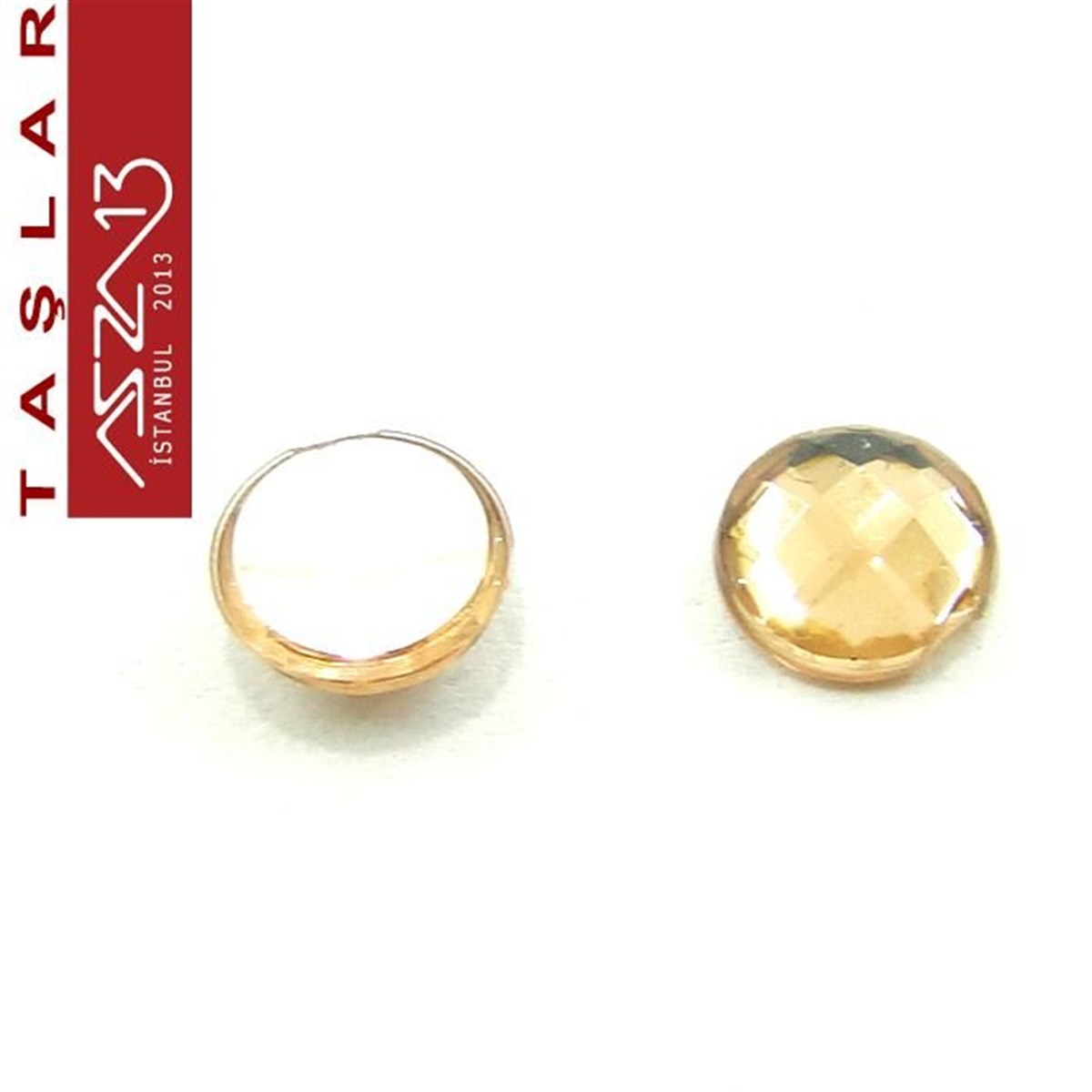 50 Adet 6 mm Açık Kahve Renk Yuvarlak Akrilik Taş (2,6 gr)