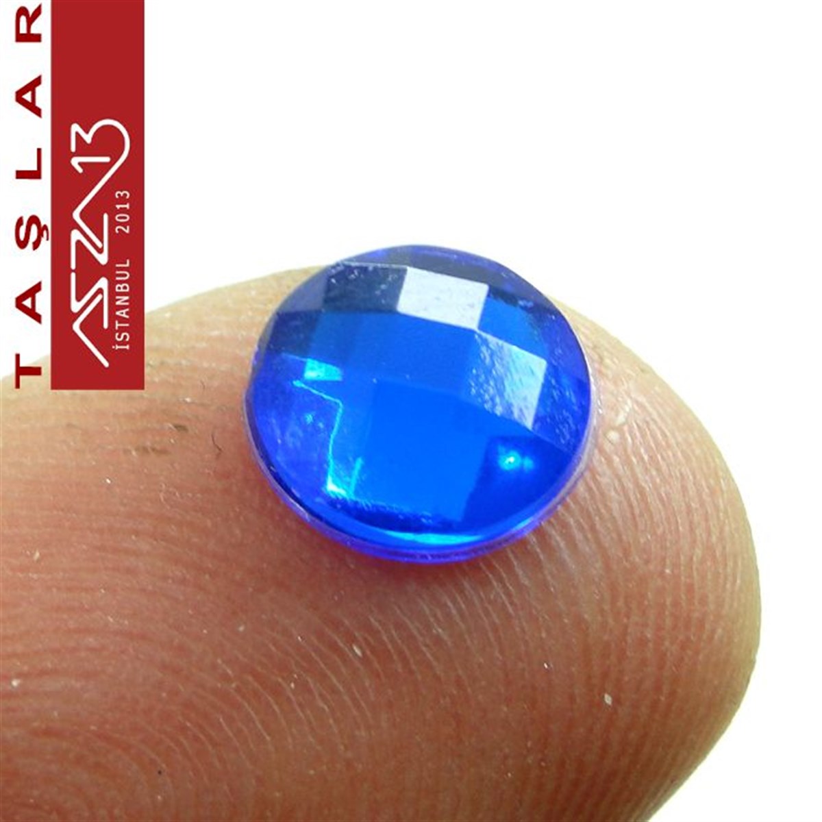 50 Adet 6 mm Gece Mavisi Renk Yuvarlak Akrilik Taş (2,6 gr)