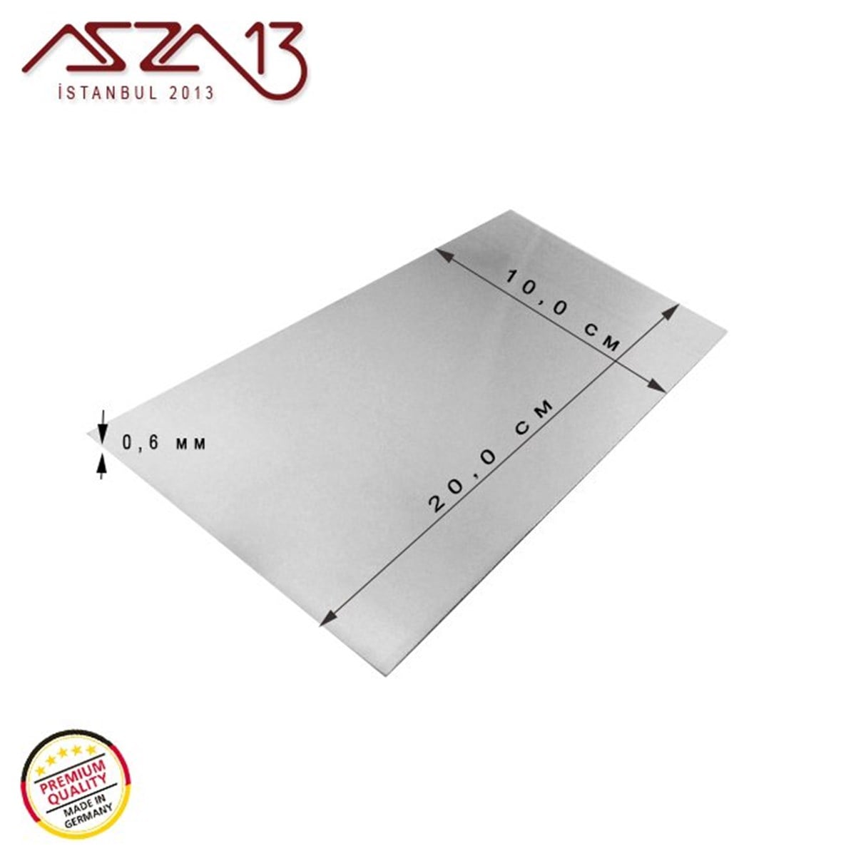 0.6 mm Alpaka Levha (100 mm x 200 mm)