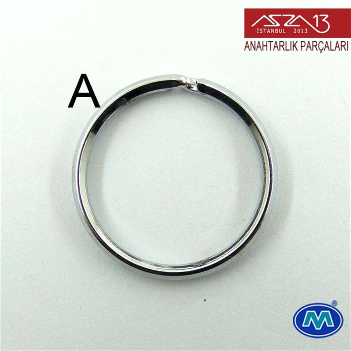 Krom ve Saten Krom Kaplamalı Anahtarlık Yayı Bombeli Halka 32 mm / Paket İçeriği 3 Adet