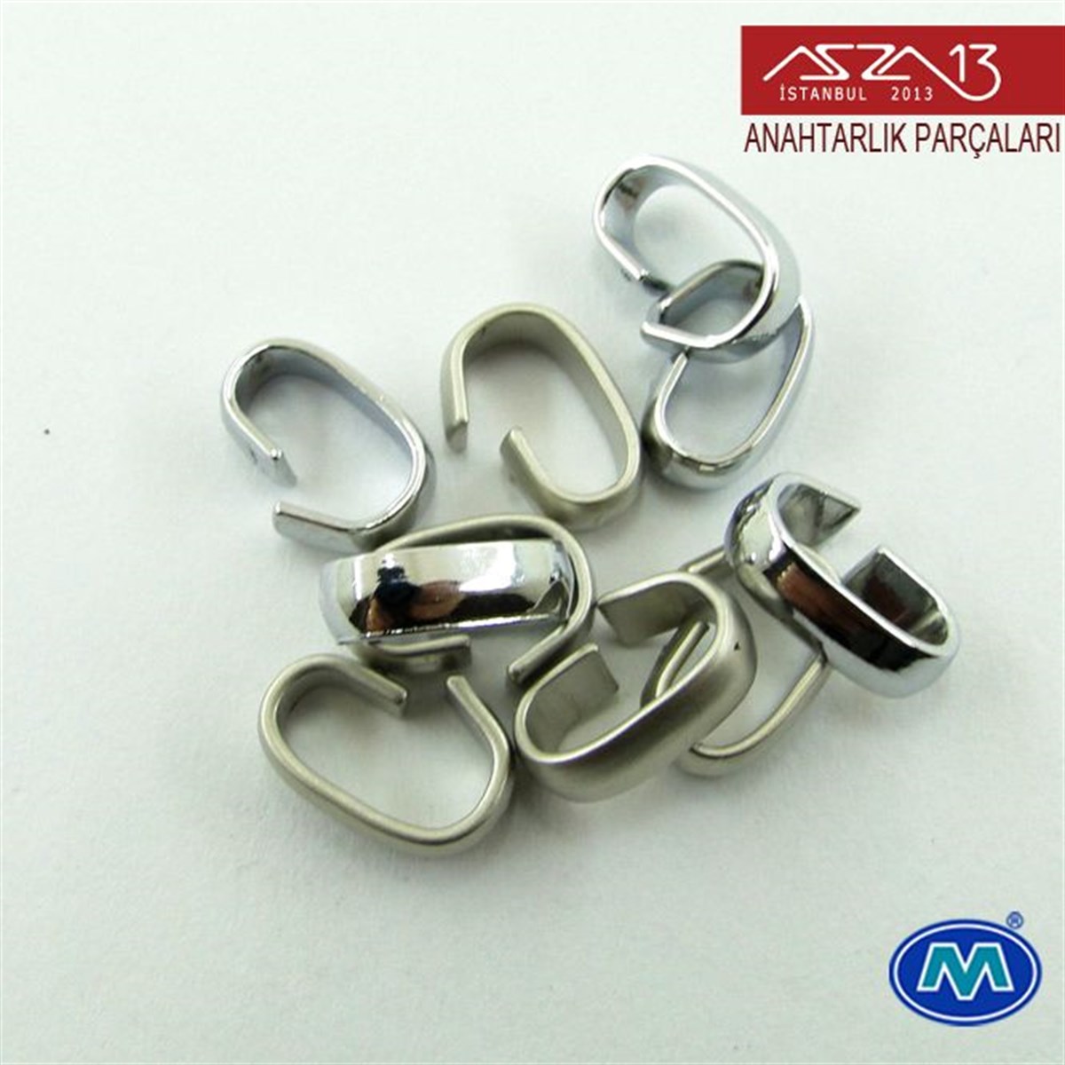 Krom ve Saten Krom Kaplamalı Oval Bağlantı Halkası 12x6 mm / Paket İçeriği 5 Adet