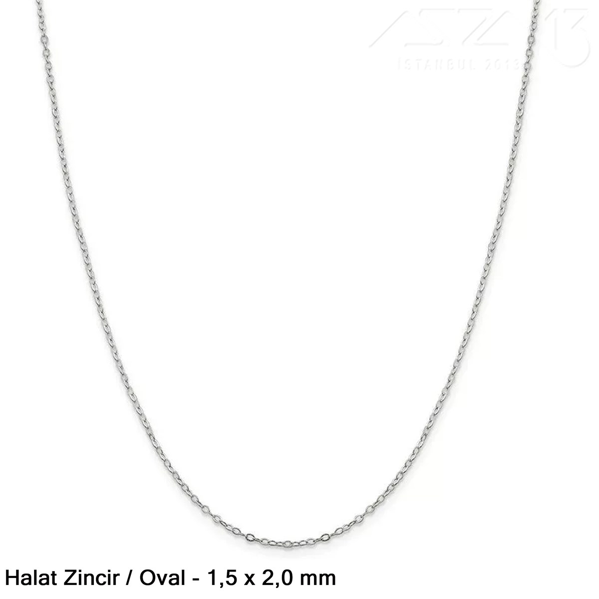 Zincir - Halat Tip - Oval 1,5 mm - Nikel Kaplama - Kaynaklı  / 1 Metre