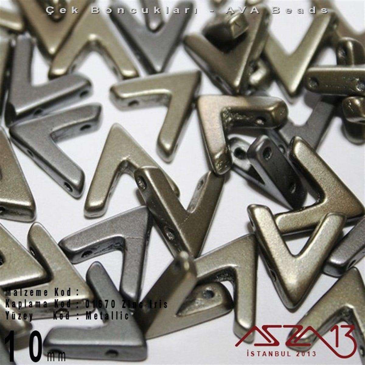 (Ava Beads) 10 mm Zinc Iris Boncuk / 4 Adet