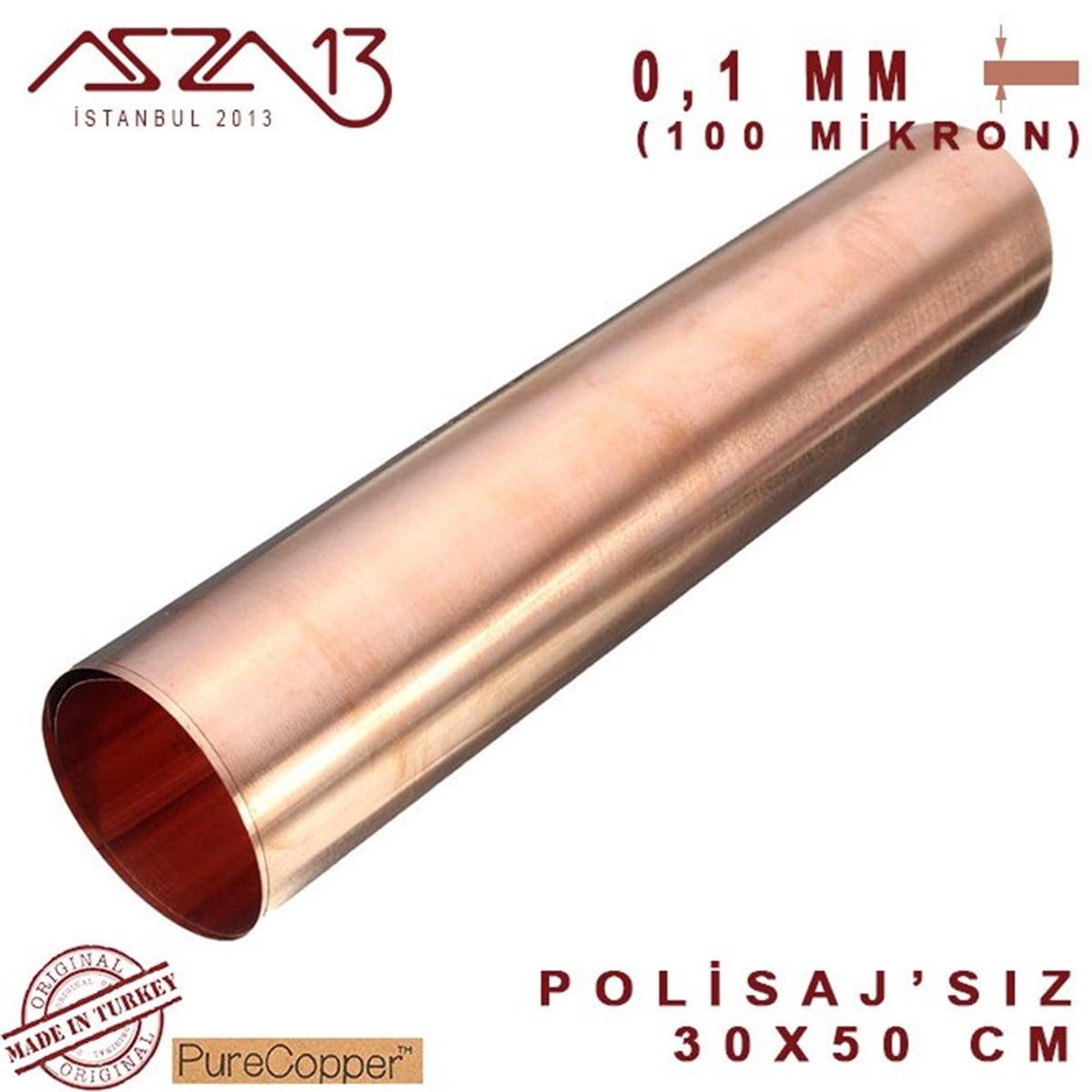 0,1 mm Bakır Folyo (300 mm x 500 mm)