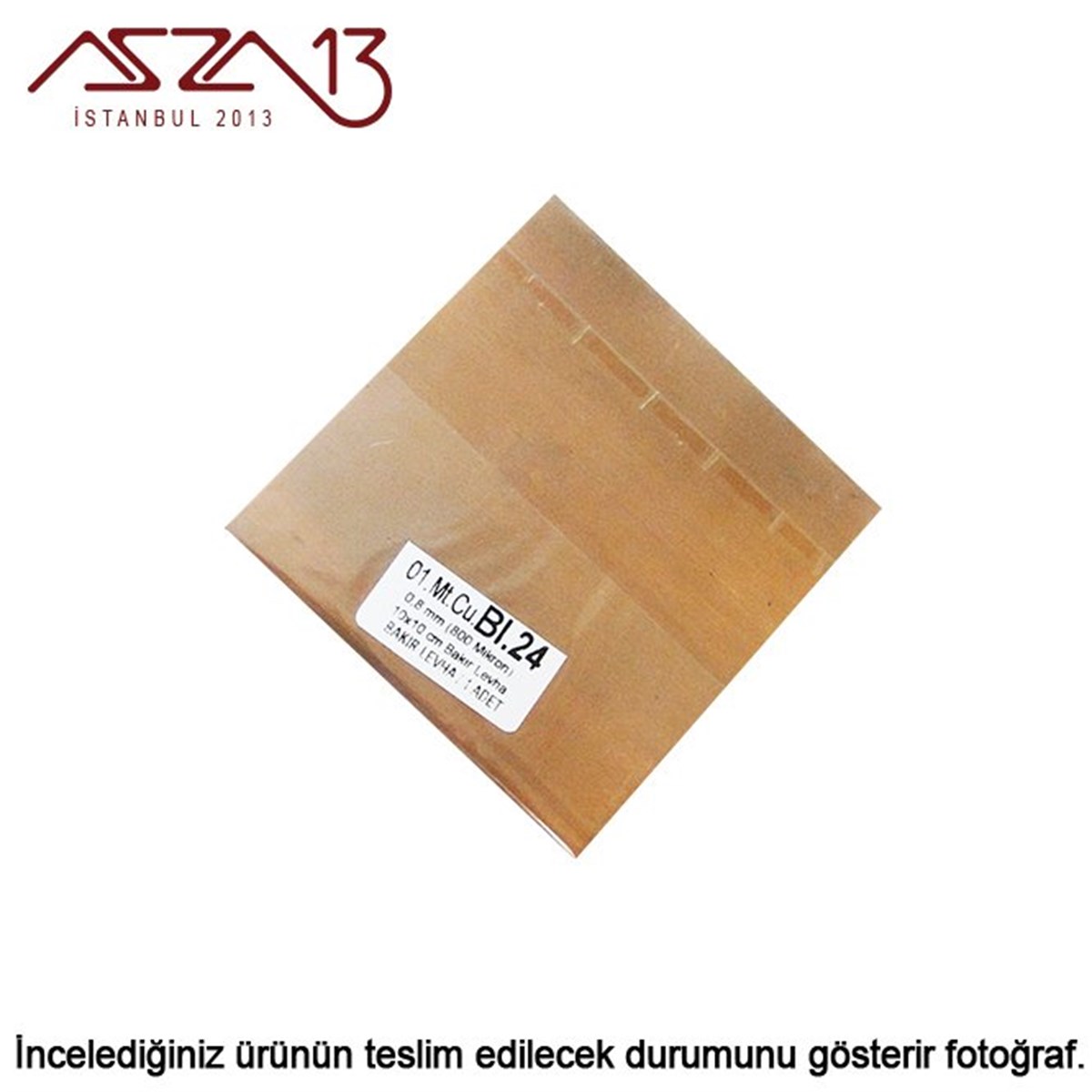 0,8 mm Bakır Levha (100mm x 100mm)