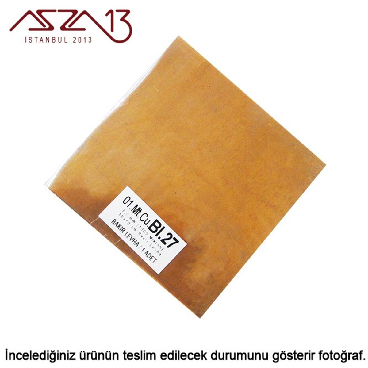 1,0 mm Bakır Levha (100 mm x 100 mm)