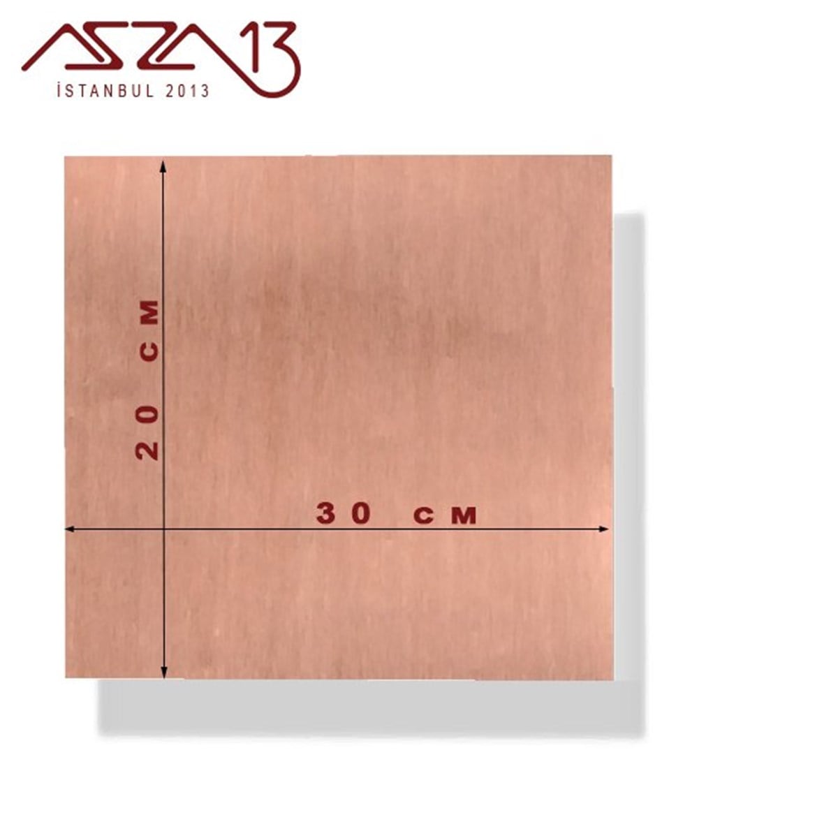 1,0 mm Bakır Levha (200mm x 200mm)