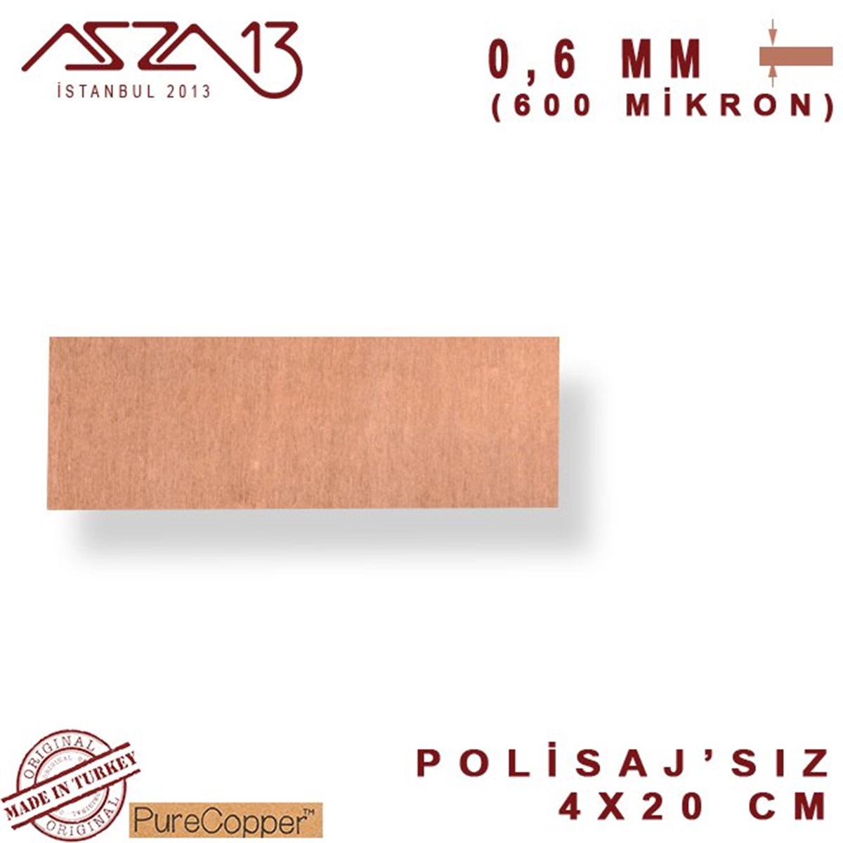 0,6 mm Bakır Şerit (40mm x 200mm)