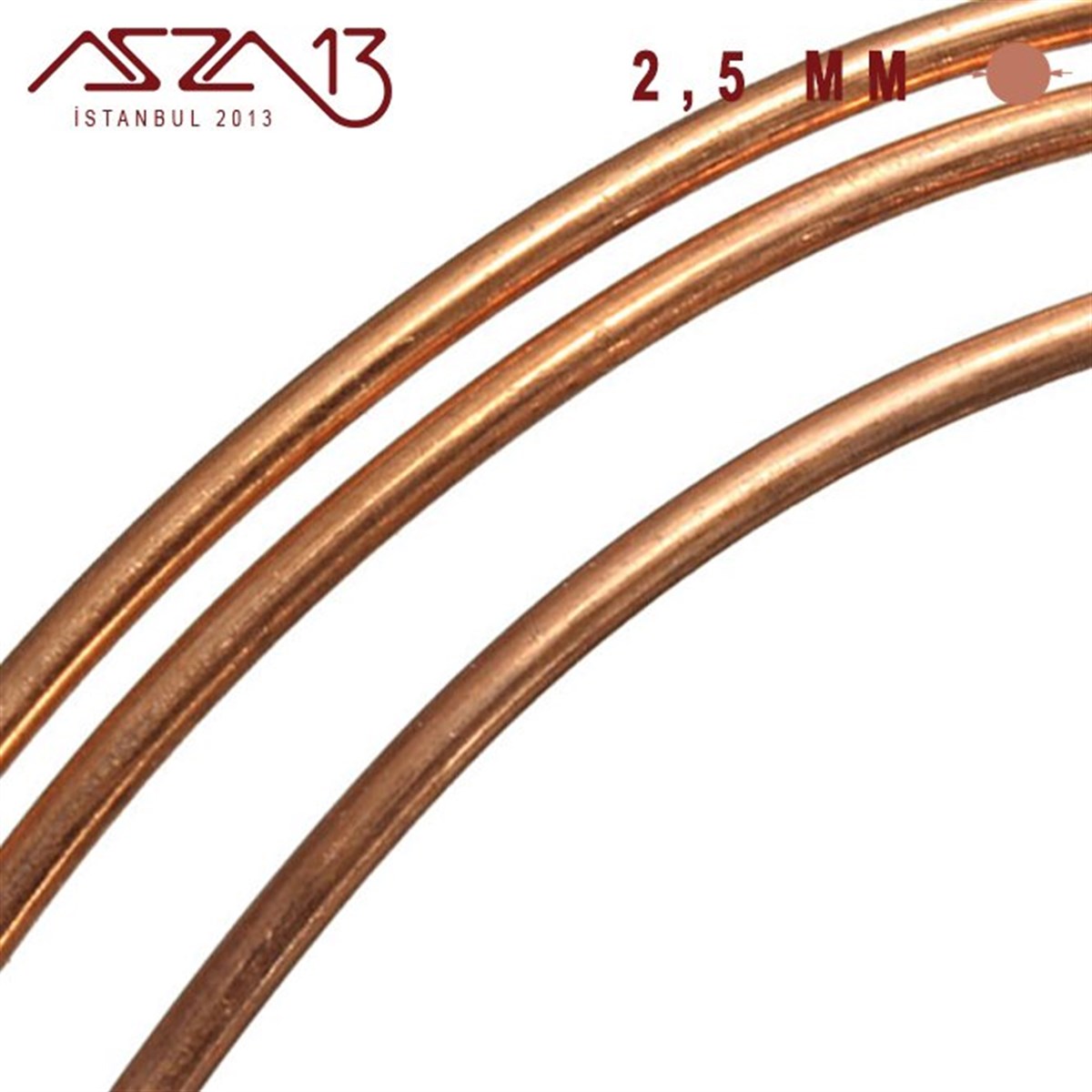 2.5 mm (2500 Mikron) Bakır Tel / Paket İçeriği 1 m