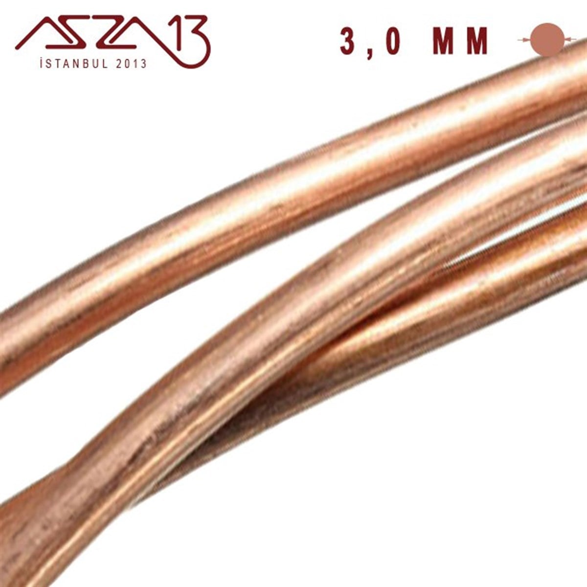 3.0 mm (3000 Mikron) Bakır Tel / Paket İçeriği 80 cm