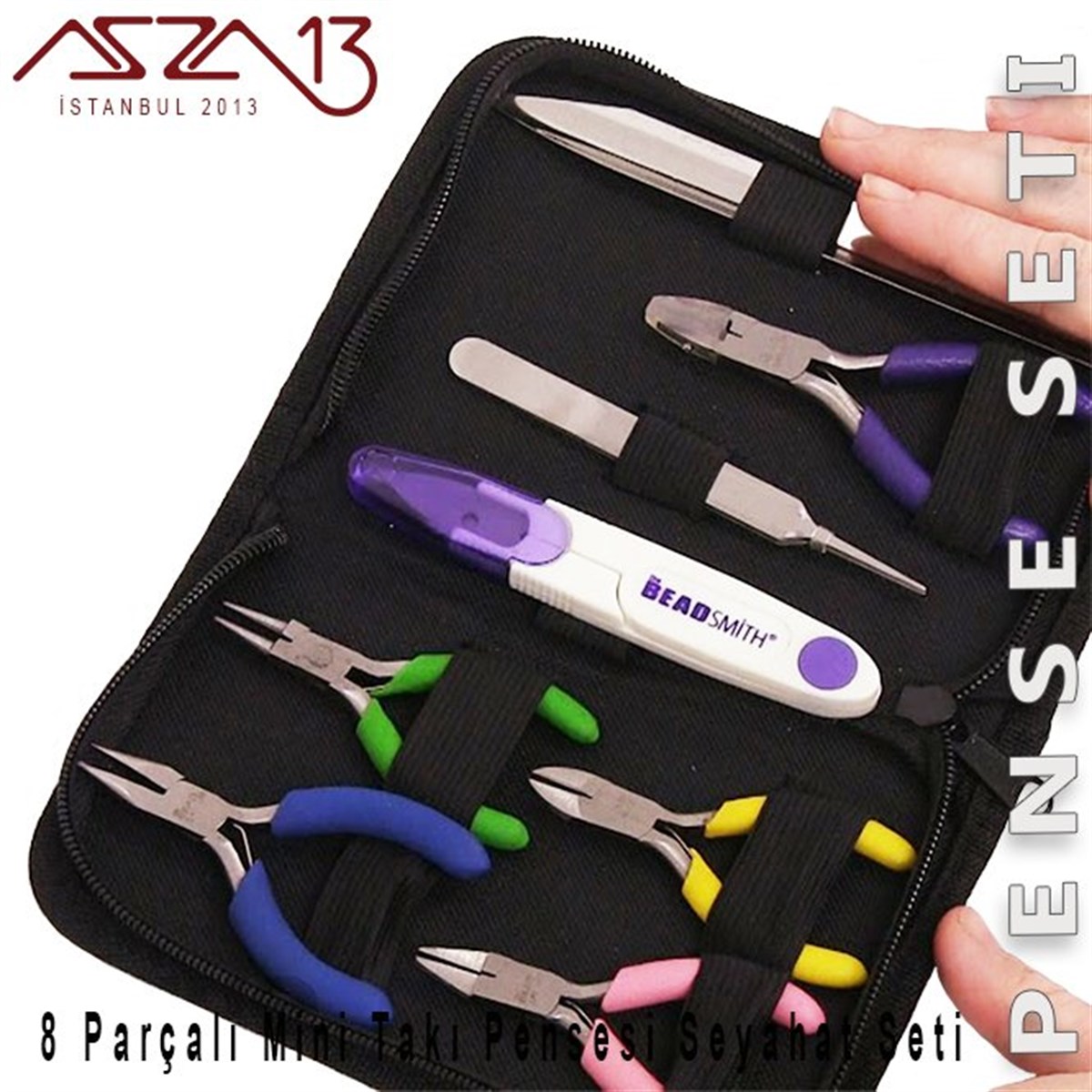 8 Parçalı Mini Takı Pensesi Seyahat Seti (8 Parça)