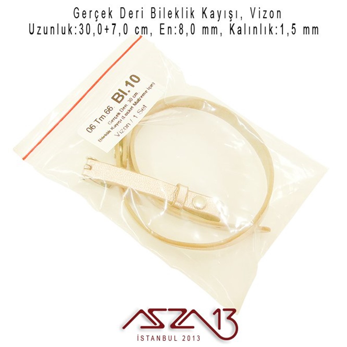 Gerçek Deri, Vizon, 30 cm Bileklik Kayışı (Locket Malzeme İçin)