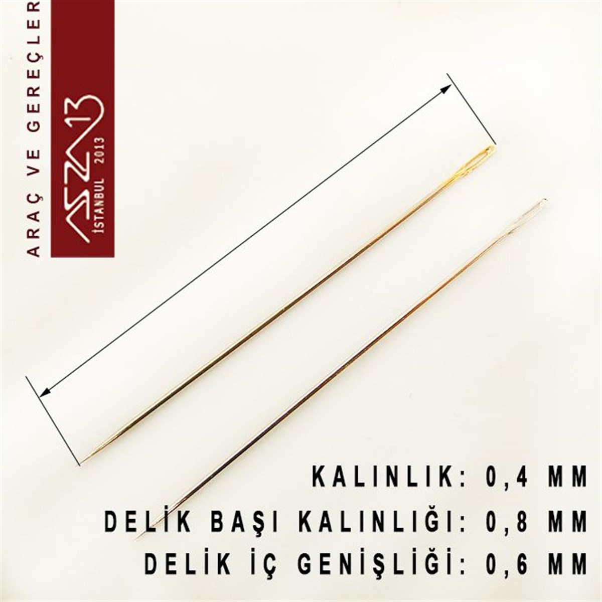 Altın Başlı Süper İnce Boncuk İğnesi / Paket İçeriği 10 Adet