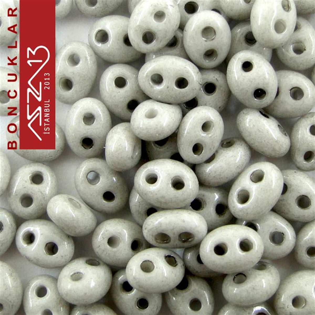 65 Adet 2,5x5 mm Gri Renkli Twin Cam Boncuk (3,8 gr)