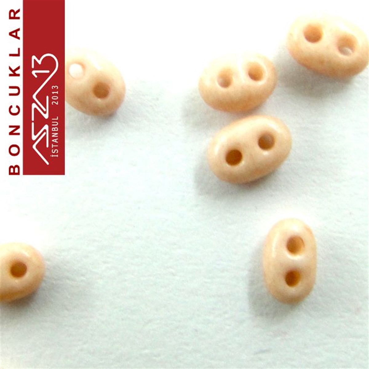 65 Adet 2,5x5 mm Somon Renkli Twin Cam Boncuk (3,8 gr)