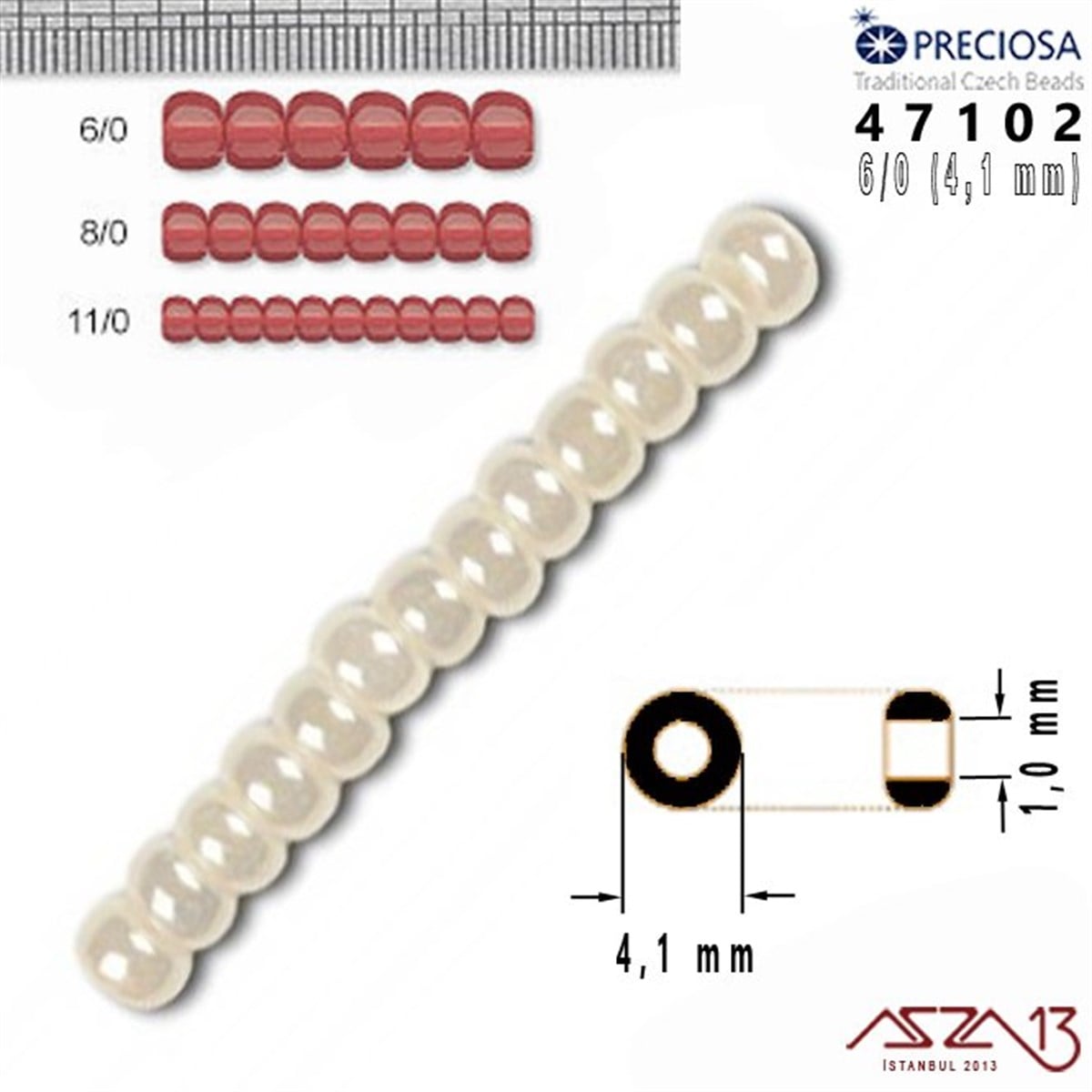 47102 Cam Kum Boncuk 6/0 (4.1 mm) 13 gr