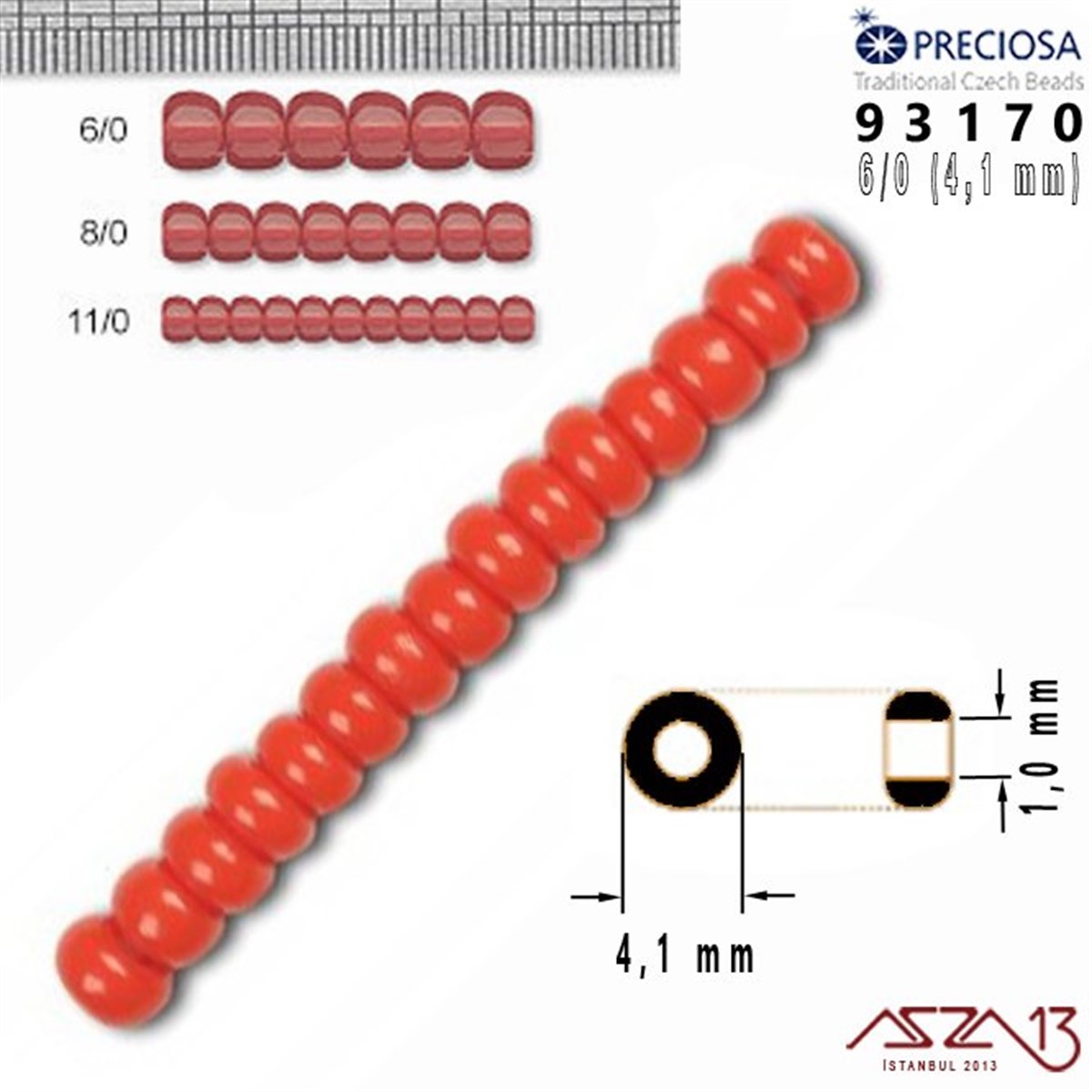 93170 Cam Kum Boncuk 6/0 (4.1 mm) 13 gr