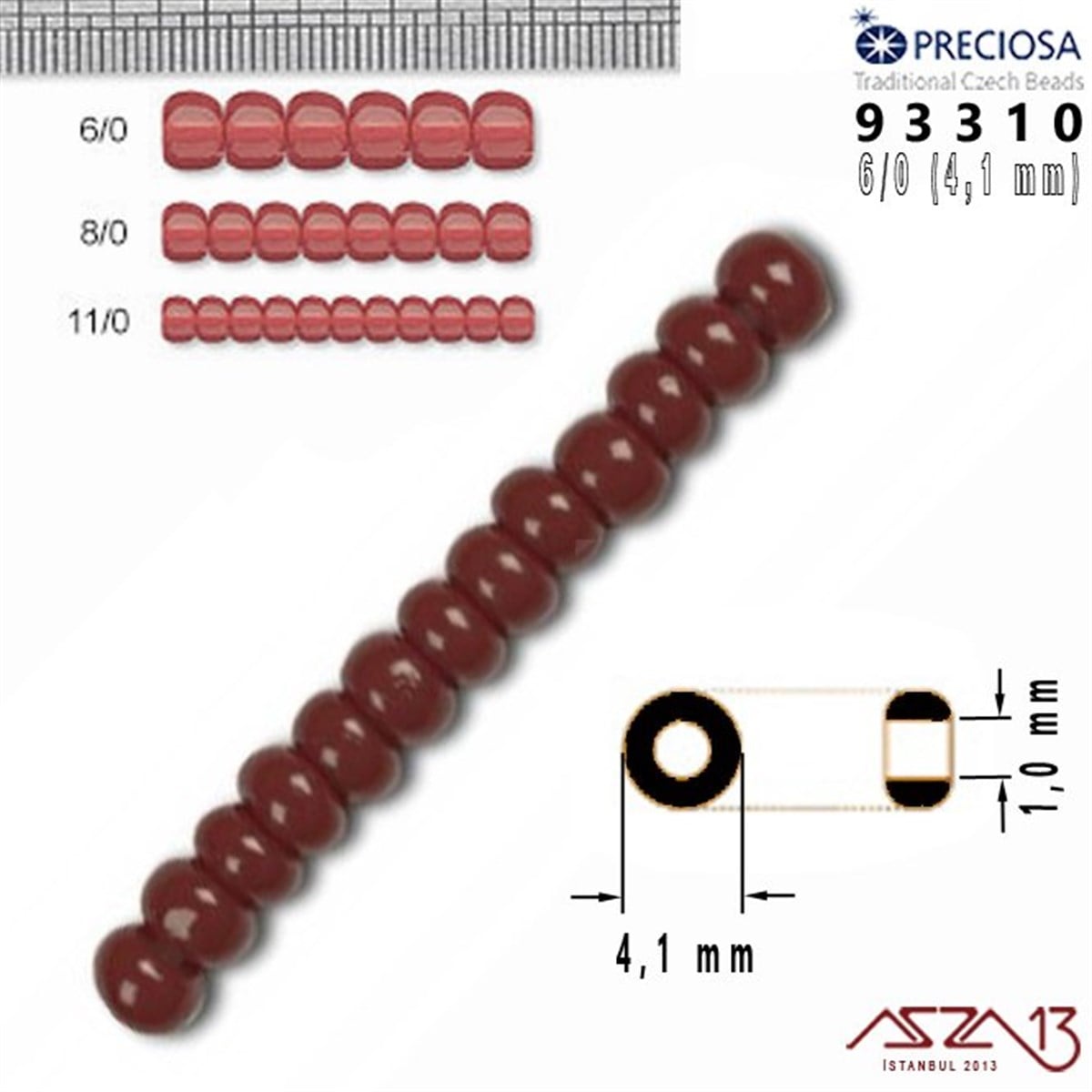 93310 Cam Kum Boncuk 6/0 (4.1 mm) 13 gr