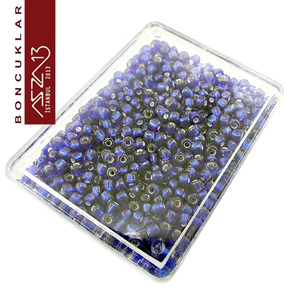 2x2,5 mm Safir Silindirik Kum Cam Boncuk