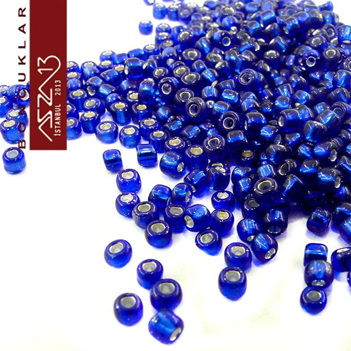 2x2,5 mm Safir Silindirik Kum Cam Boncuk