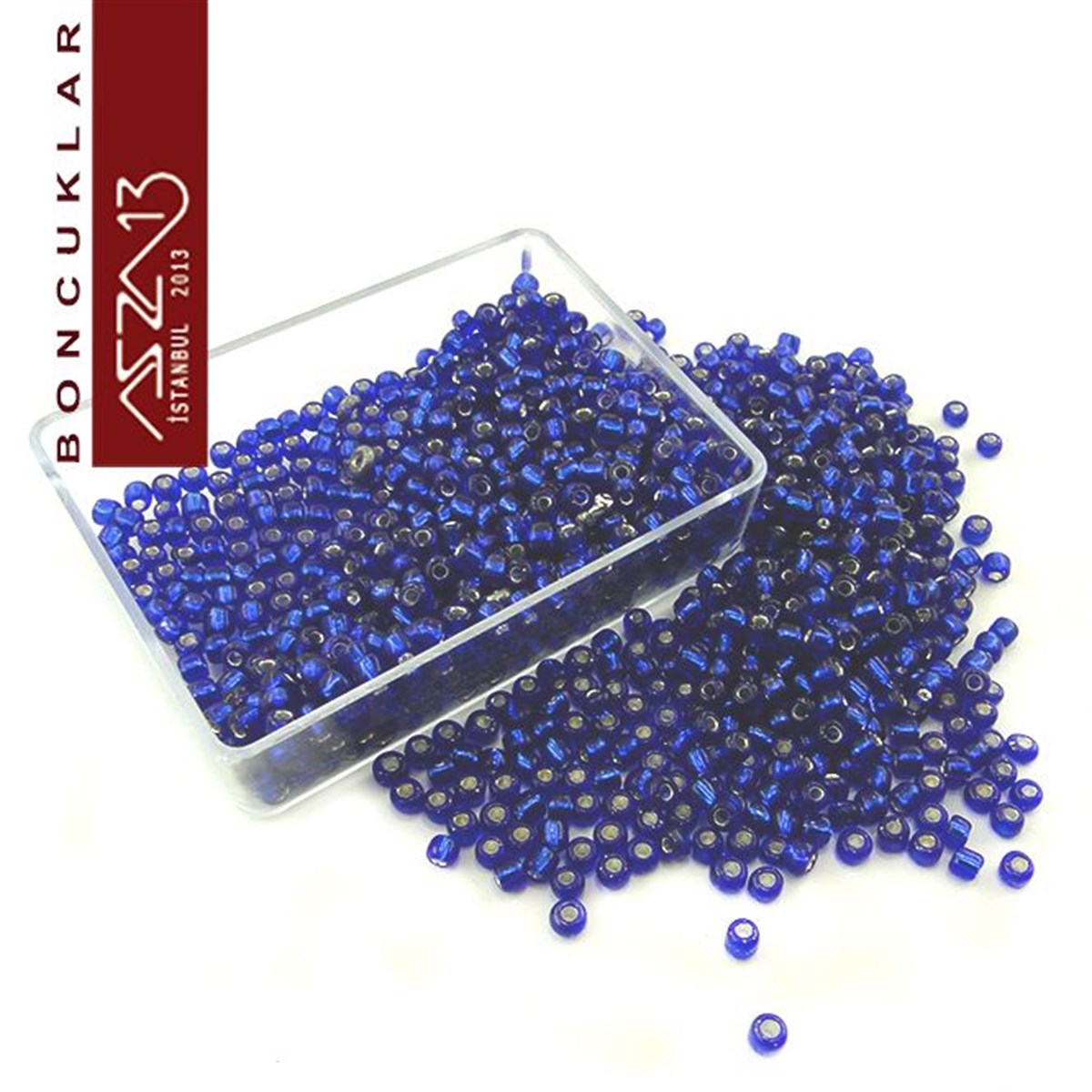 2x2,5 mm Safir Silindirik Kum Cam Boncuk