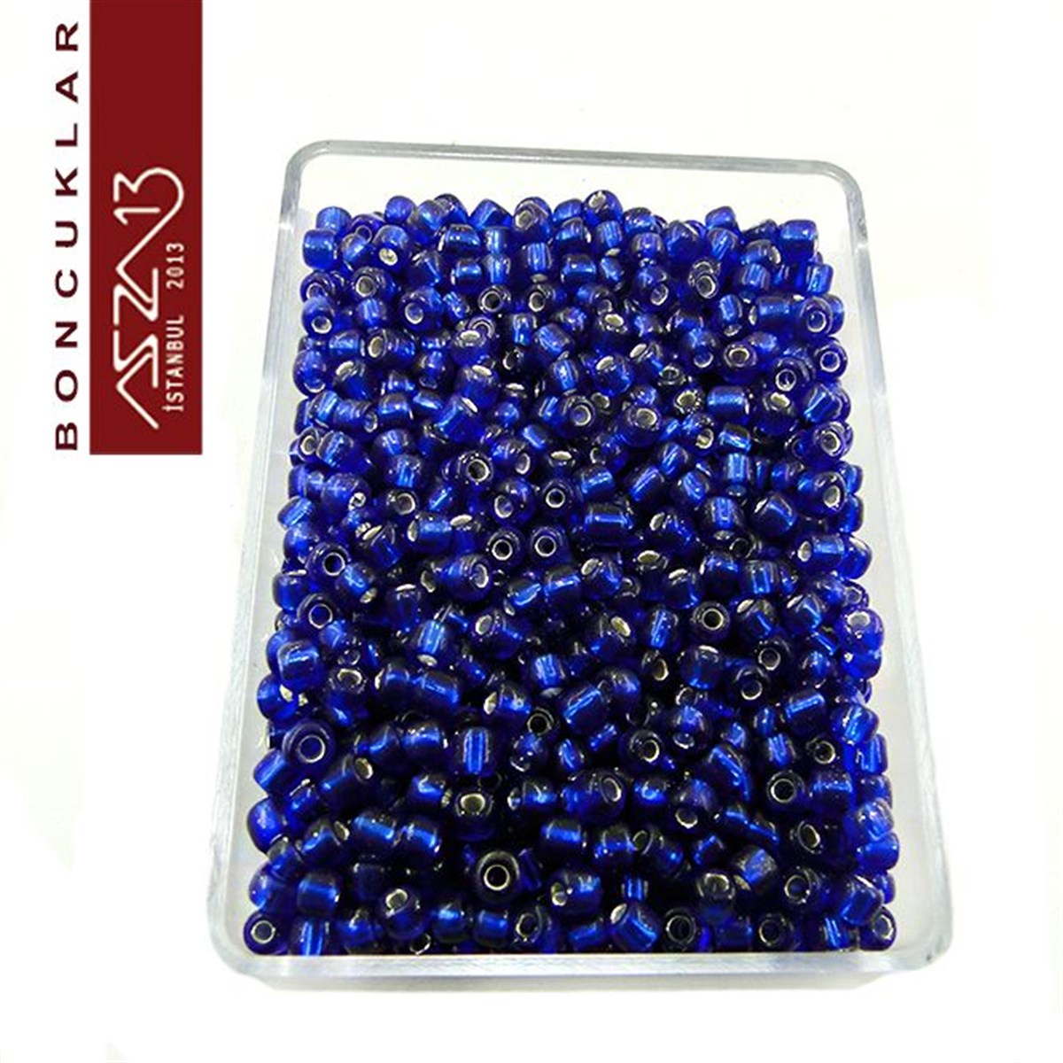 2x2,5 mm Safir Silindirik Kum Cam Boncuk