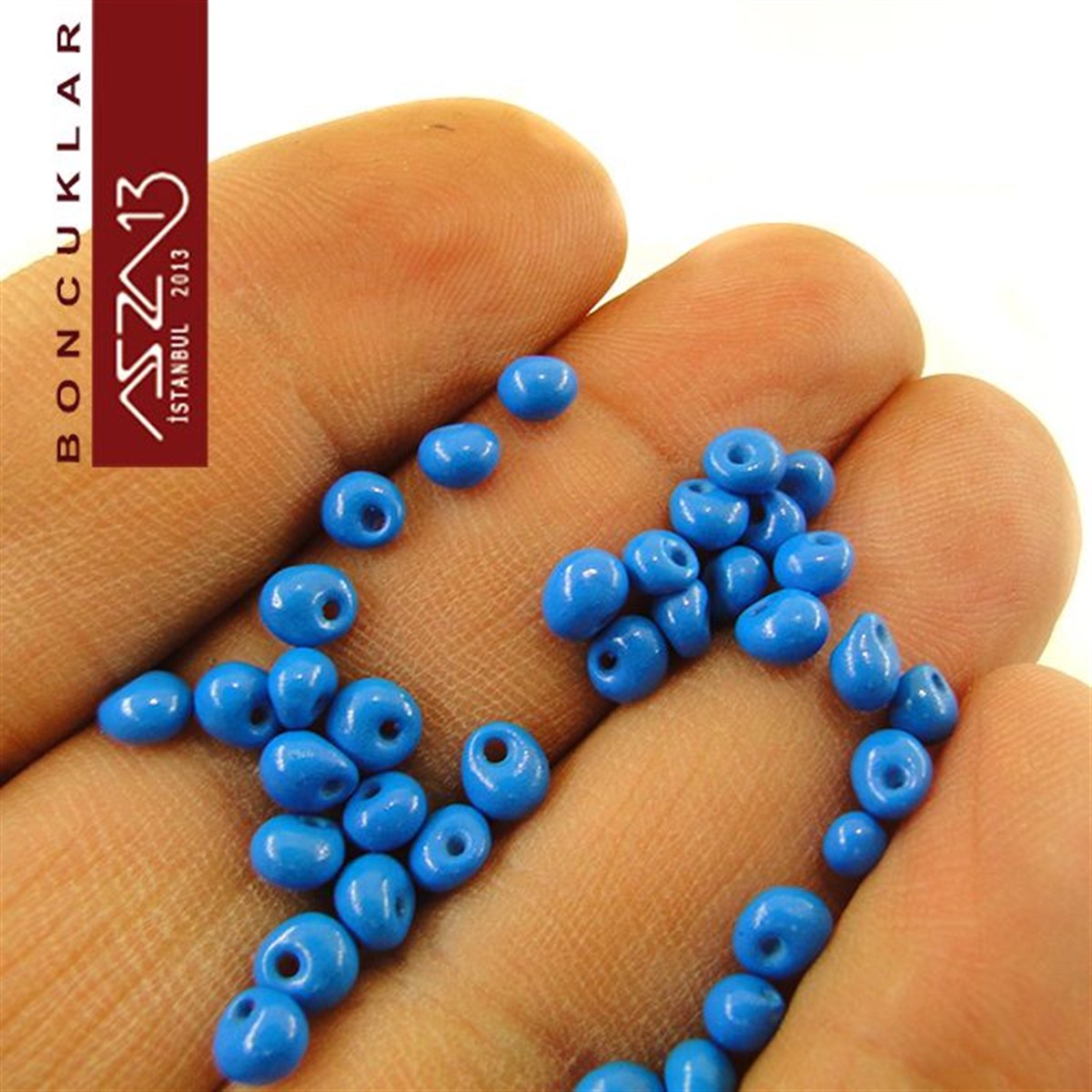 5/0 Damla (Drop), Okyanus Mavi, Kum Cam Boncuk / 20 gr