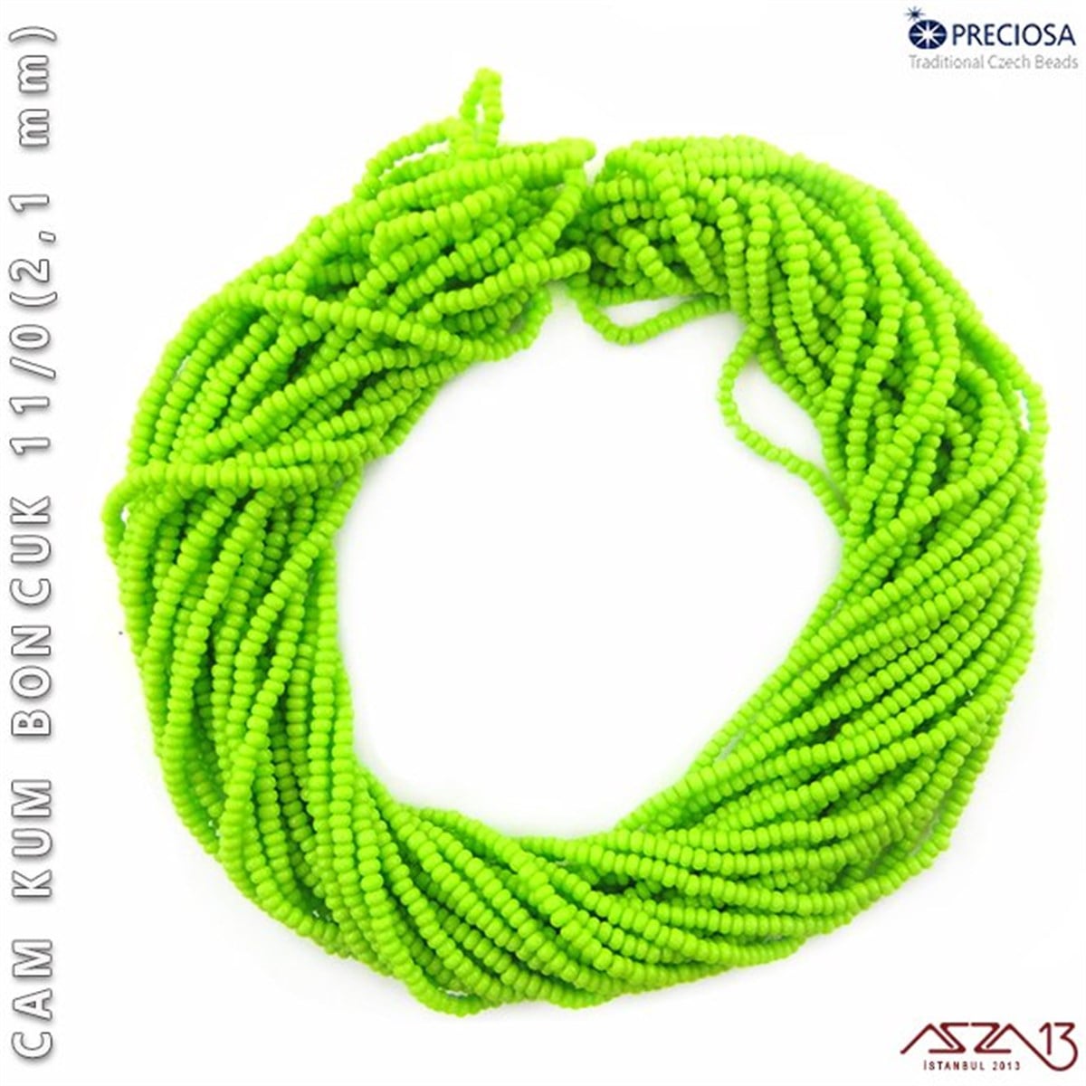 Açık Yeşil Cam Kum Boncuk 11/0 (2,1 mm) 40 gr