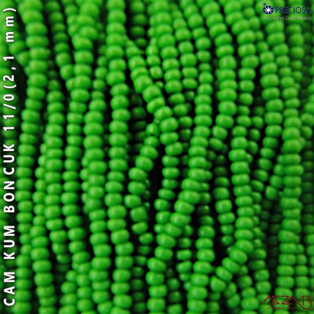 Açık Küf Yeşili Cam Kum Boncuk 11/0 (2,1 mm) 40 gr