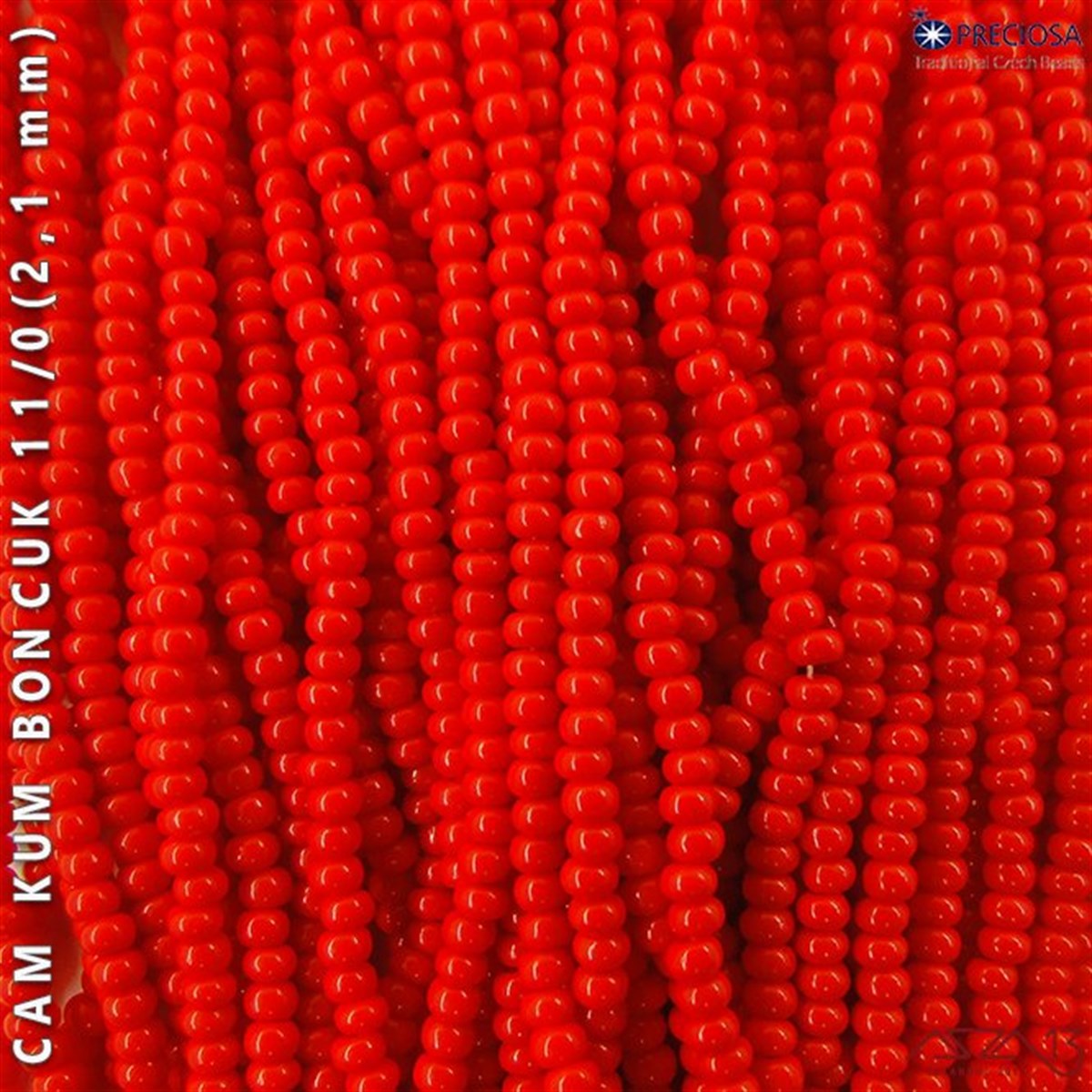 Bayrak Kırmızısı Cam Kum Boncuk 11/0 (2,1 mm) 40 gr