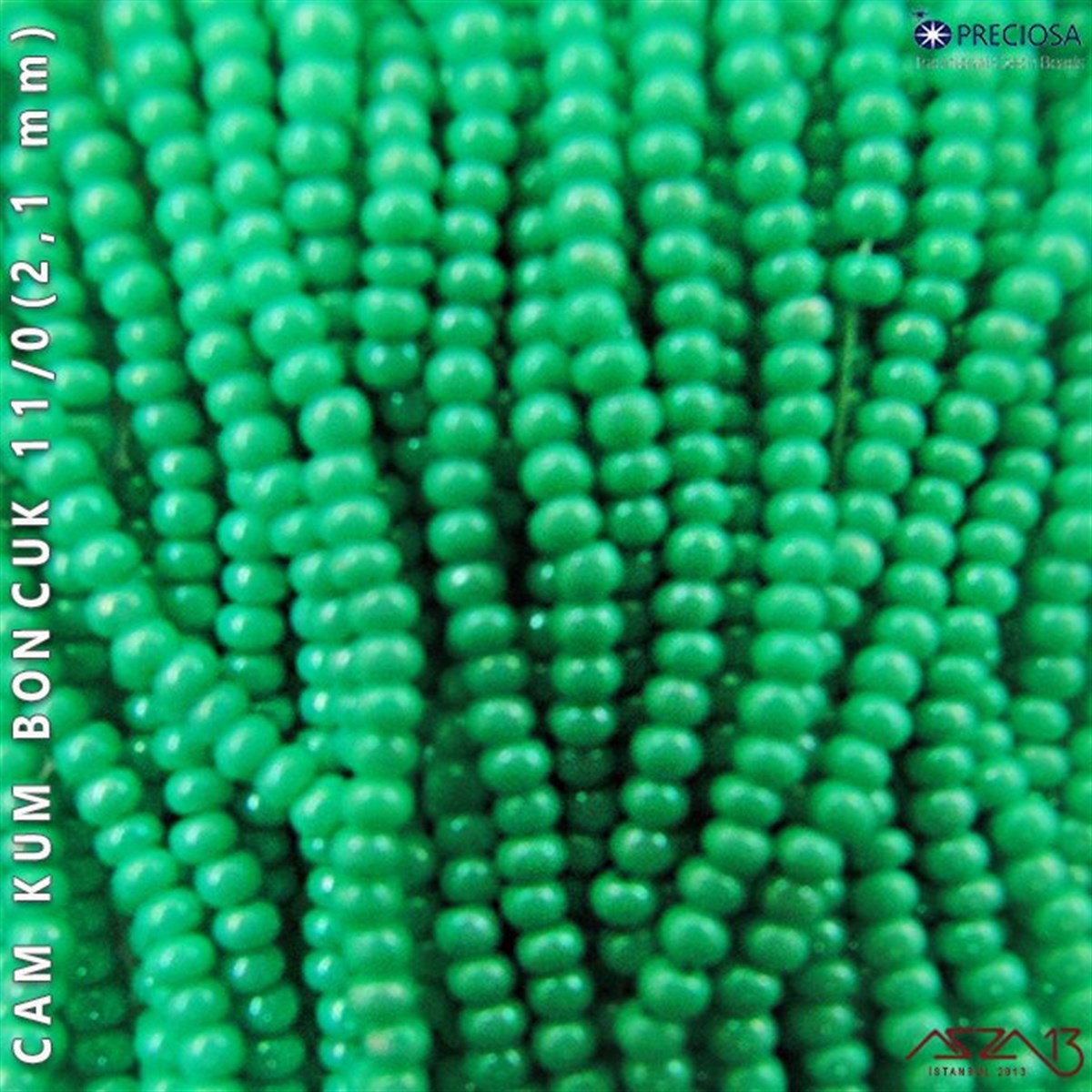 Camgöbeği Yeşil Cam Kum Boncuk 11/0 (2,1 mm) 40 gr