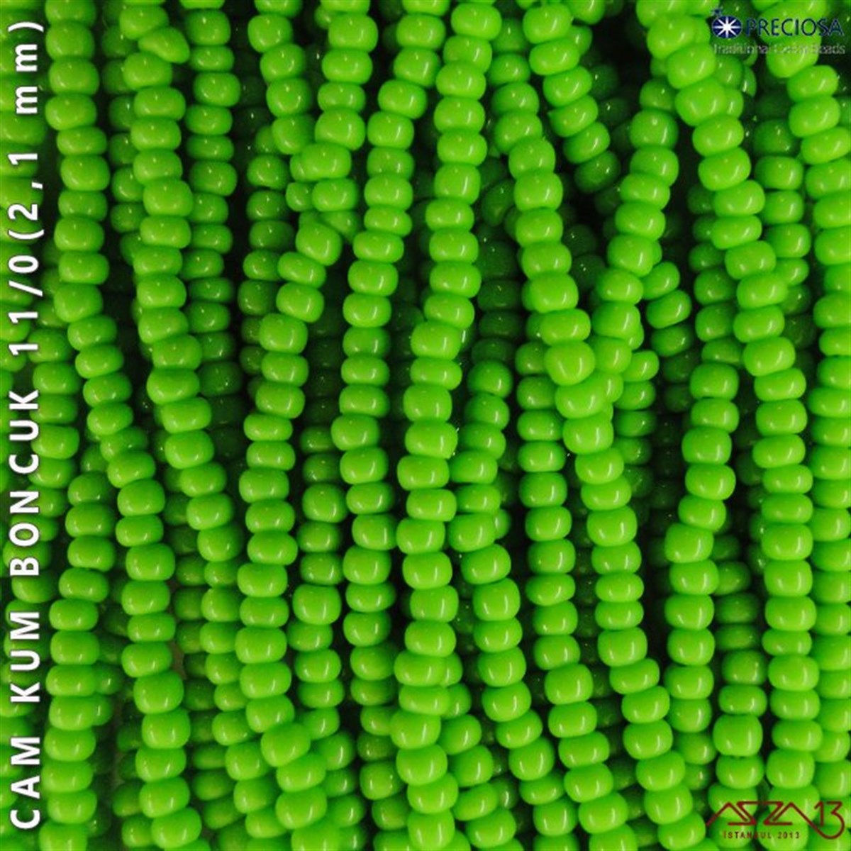 Çimen Yeşili Cam Kum Boncuk 11/0 (2,1 mm) 40 gr