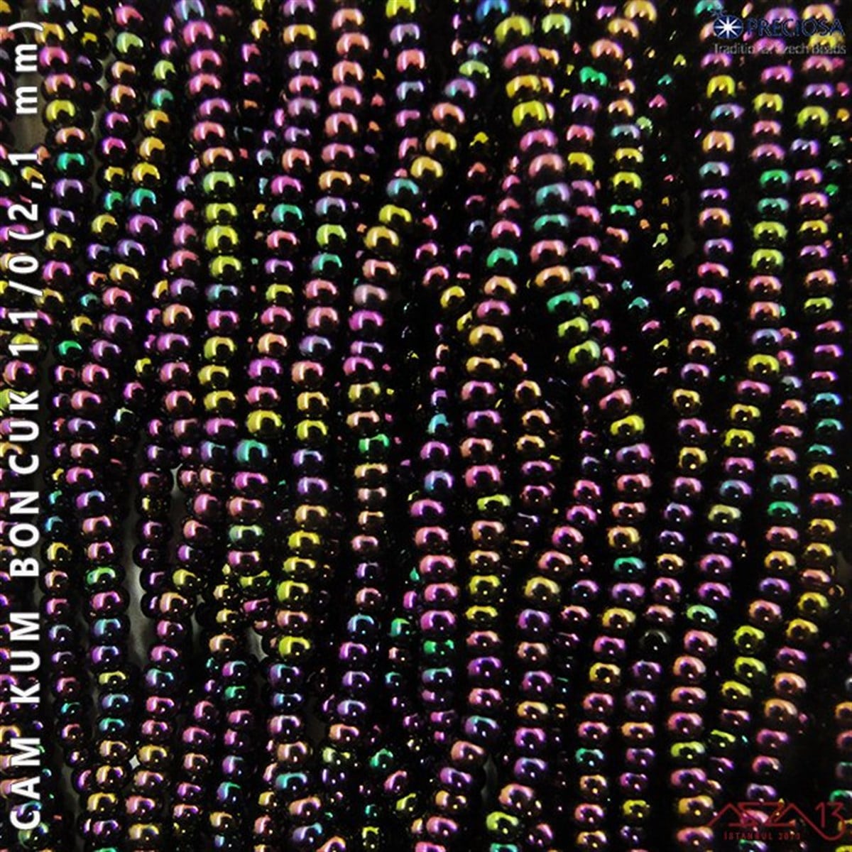 Metalik Janjanlı Mor Cam Kum Boncuk 11/0 (2,1 mm) 40 gr